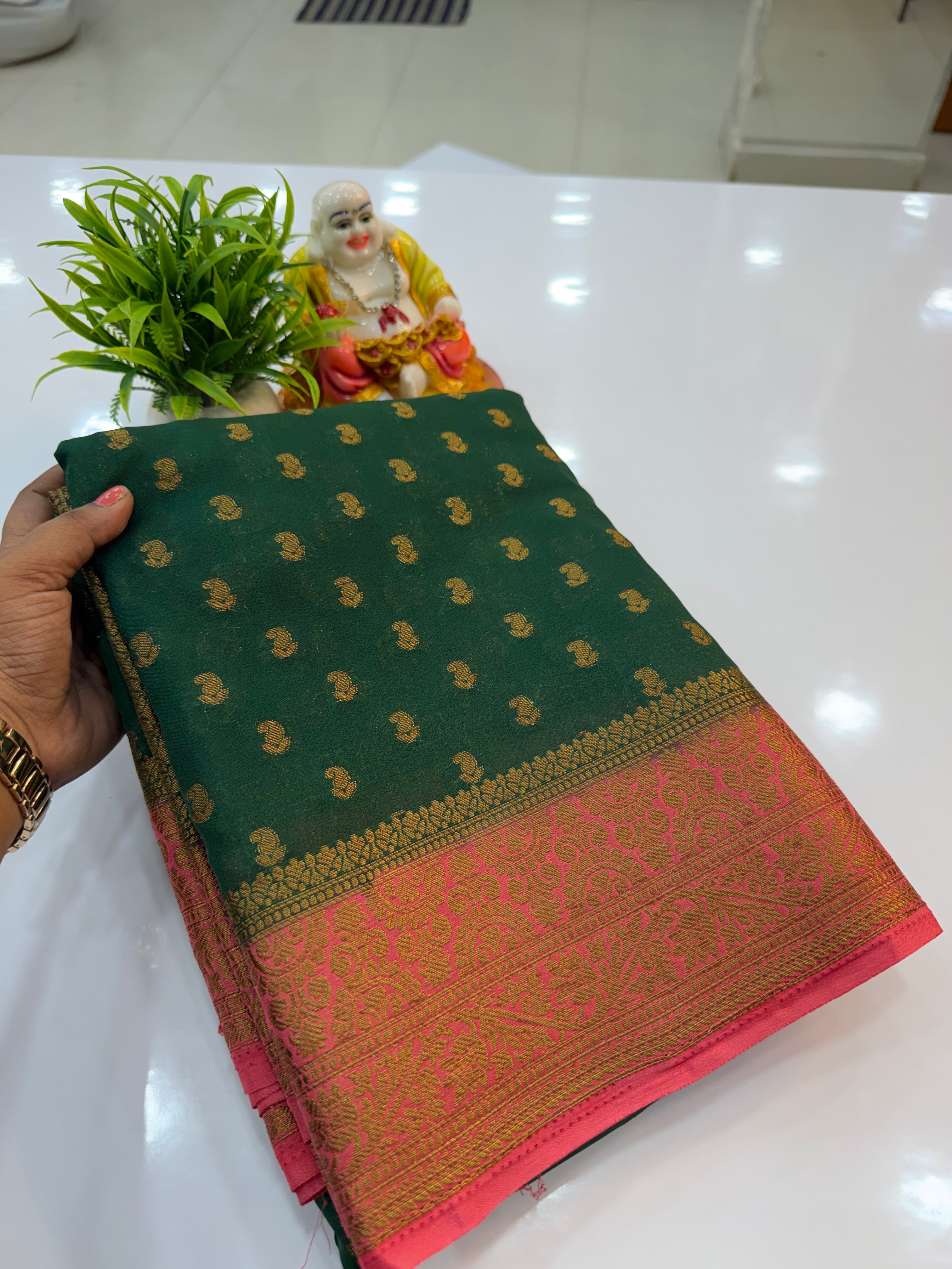 Beautiful Khaddi Georgette Saree with Buttas & Rich Pallu…
