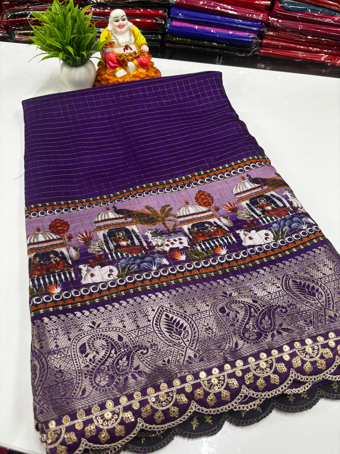 🌸 Dola Silk Saree with Beautiful Kalamkari Design 🌸  By Padmavathi Silks and Sarees