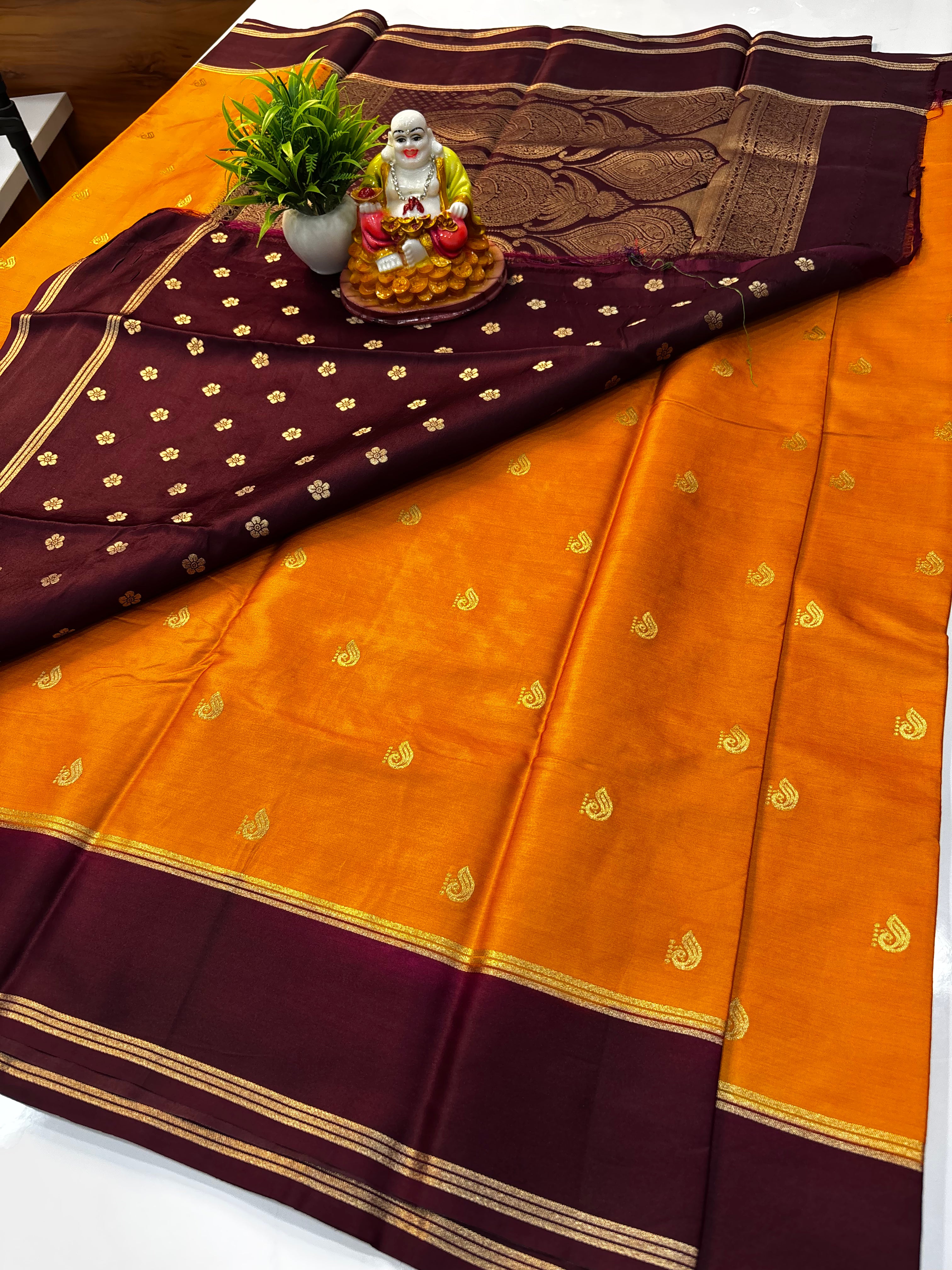 Premium Gajji Silk Saree with Rich Pallu & Butta Blouse – Padmavathi Silks