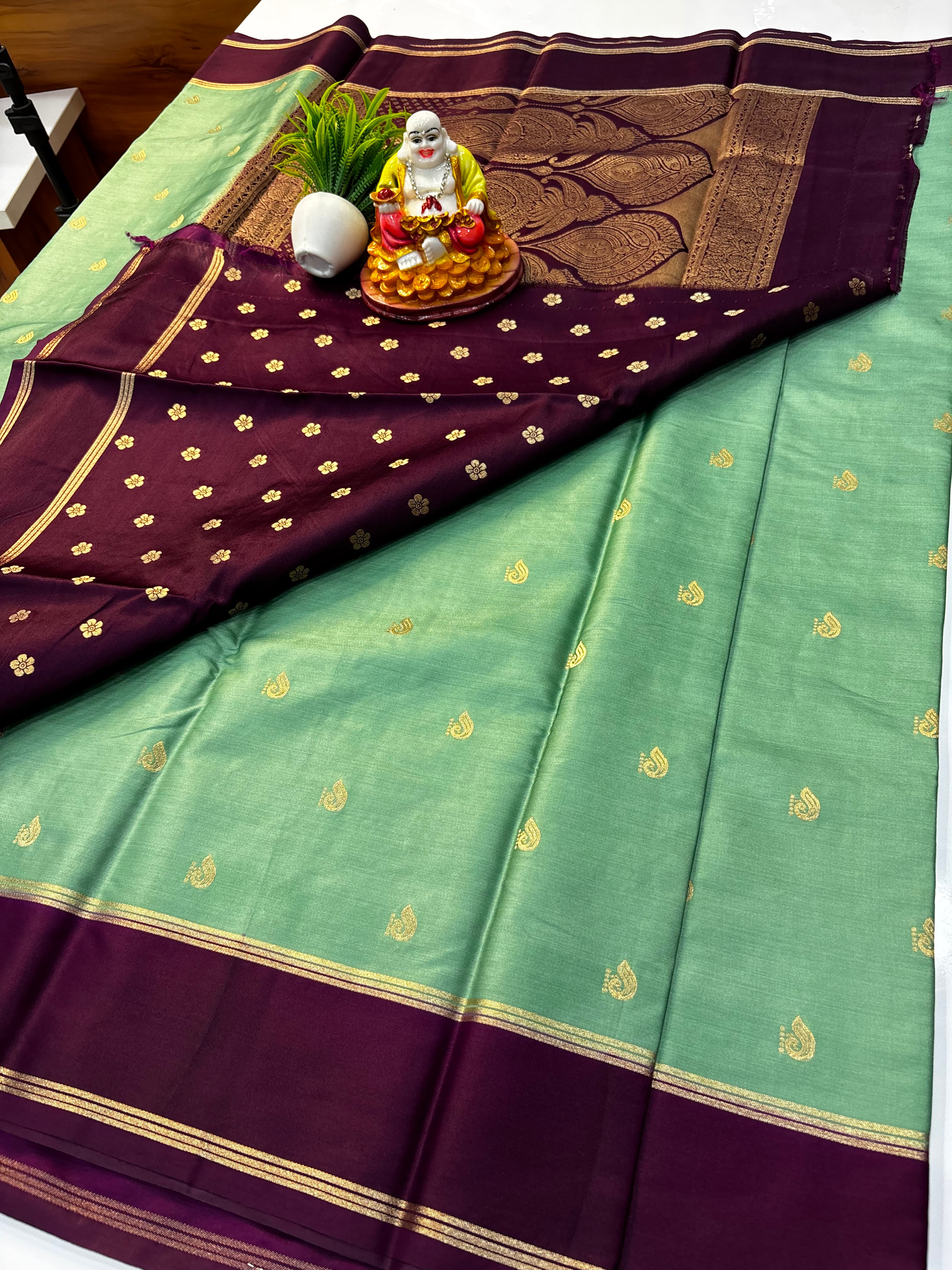 Premium Gajji Silk Saree with Rich Pallu & Butta Blouse – Padmavathi Silks