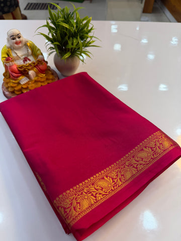 Mysore Crepe Silk Saree with Elegant Small Border | Lightweight Traditional Saree | Padmavathi Silks and Sarees…