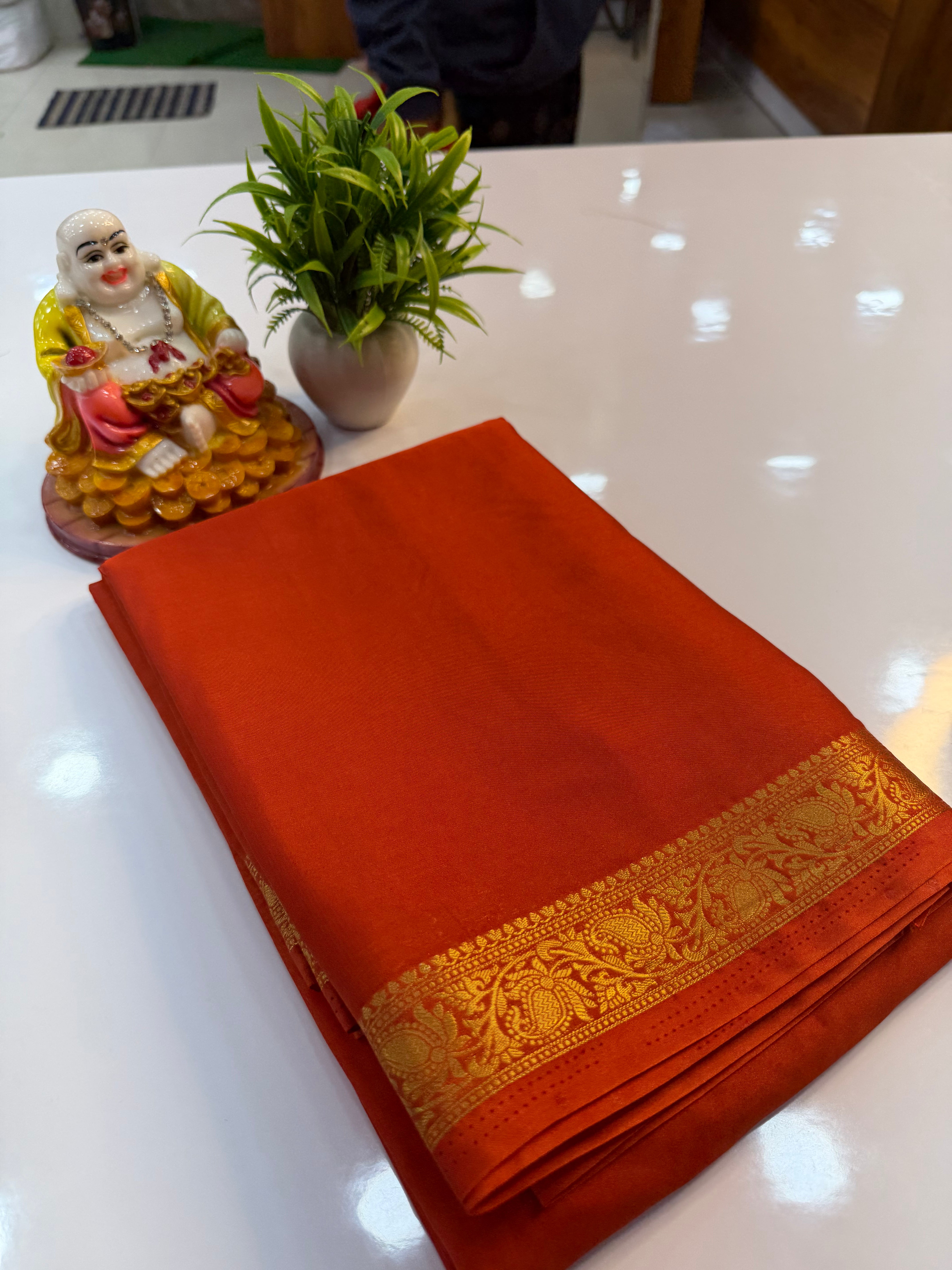 Mysore Crepe Silk Saree with Elegant Small Border | Lightweight Traditional Saree | Padmavathi Silks and Sarees…