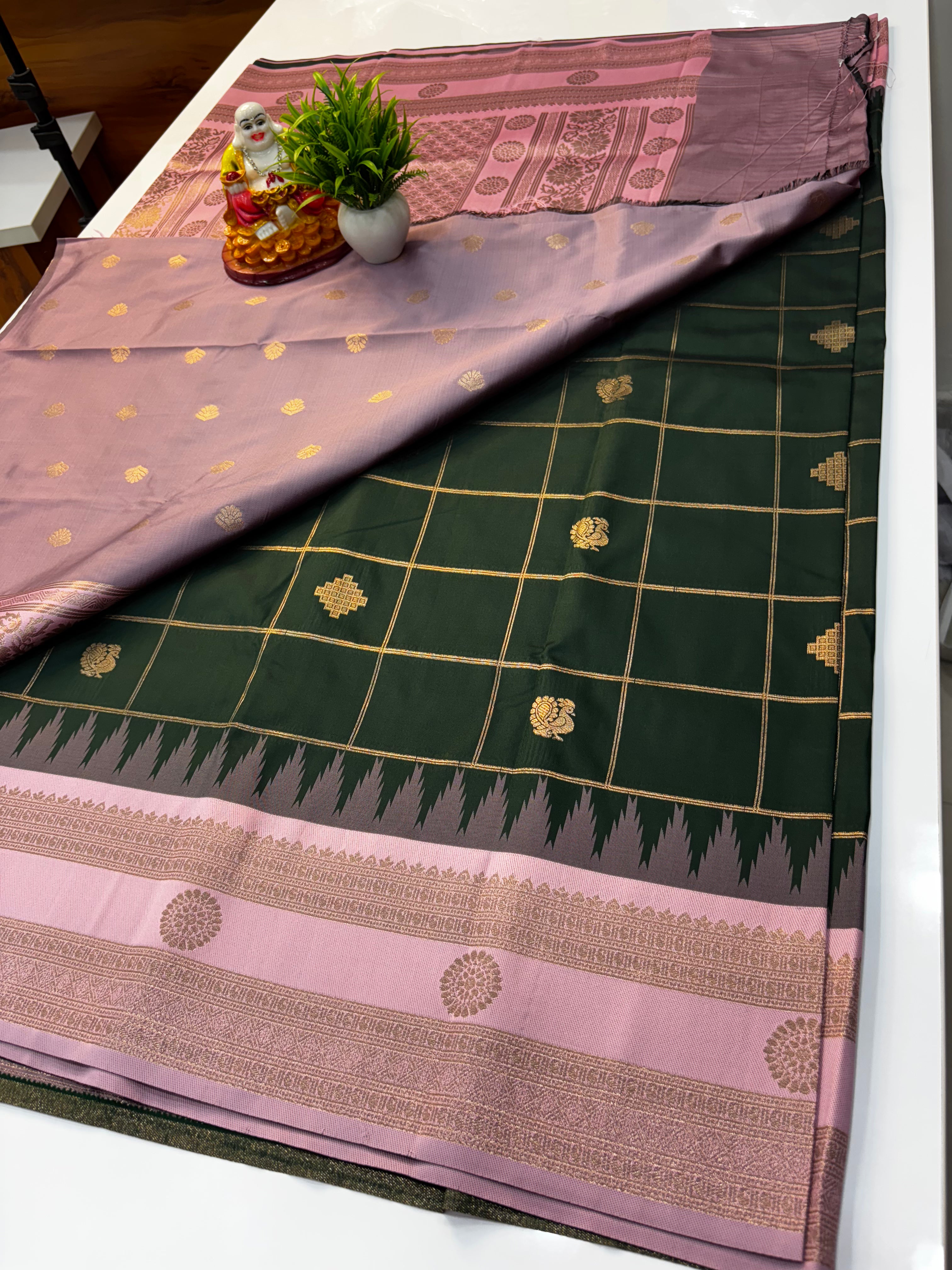 Premium Silk Saree with Rich Pallu & Peacock Buttas
