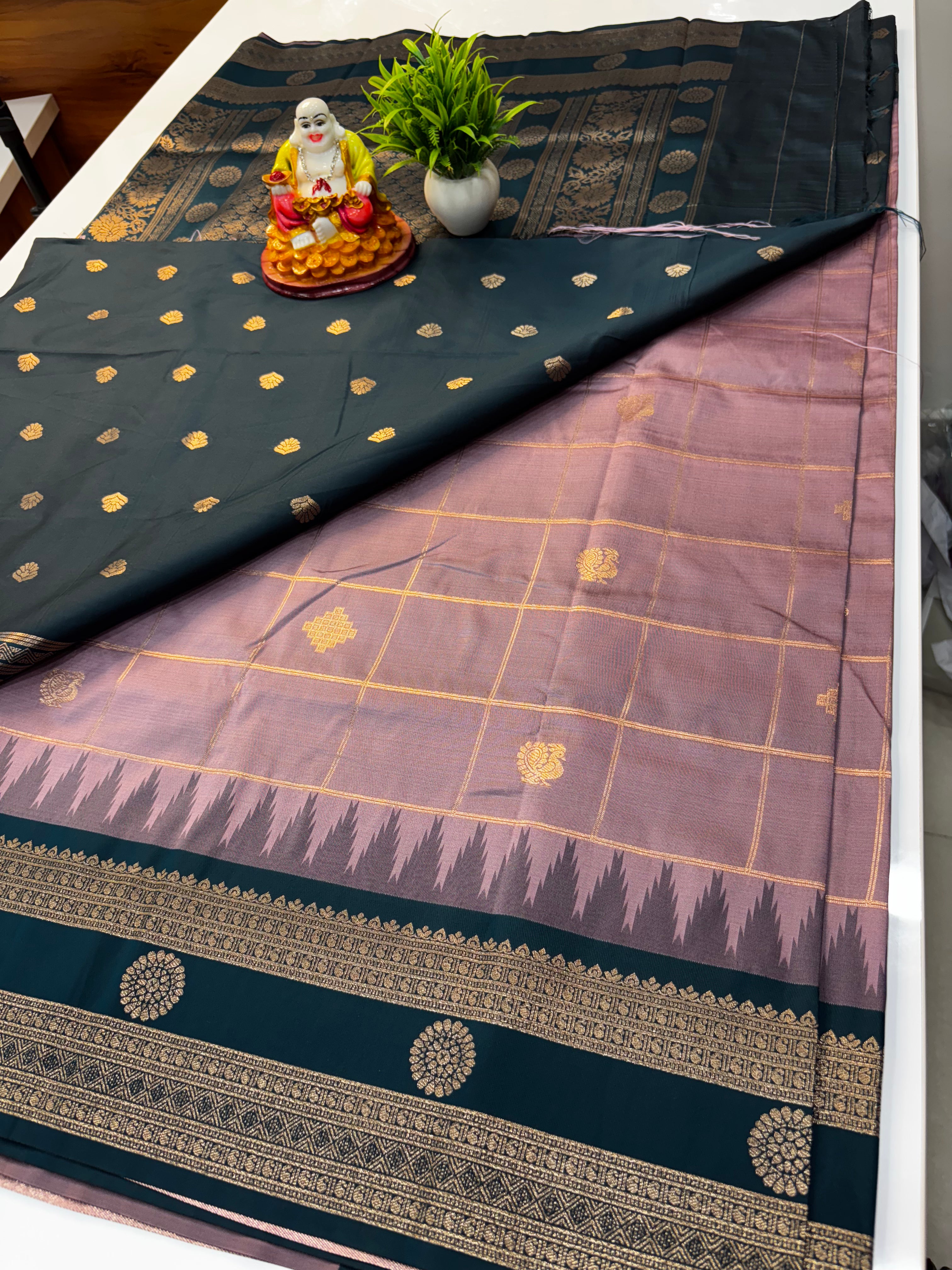 Premium Silk Saree with Rich Pallu & Peacock Buttas