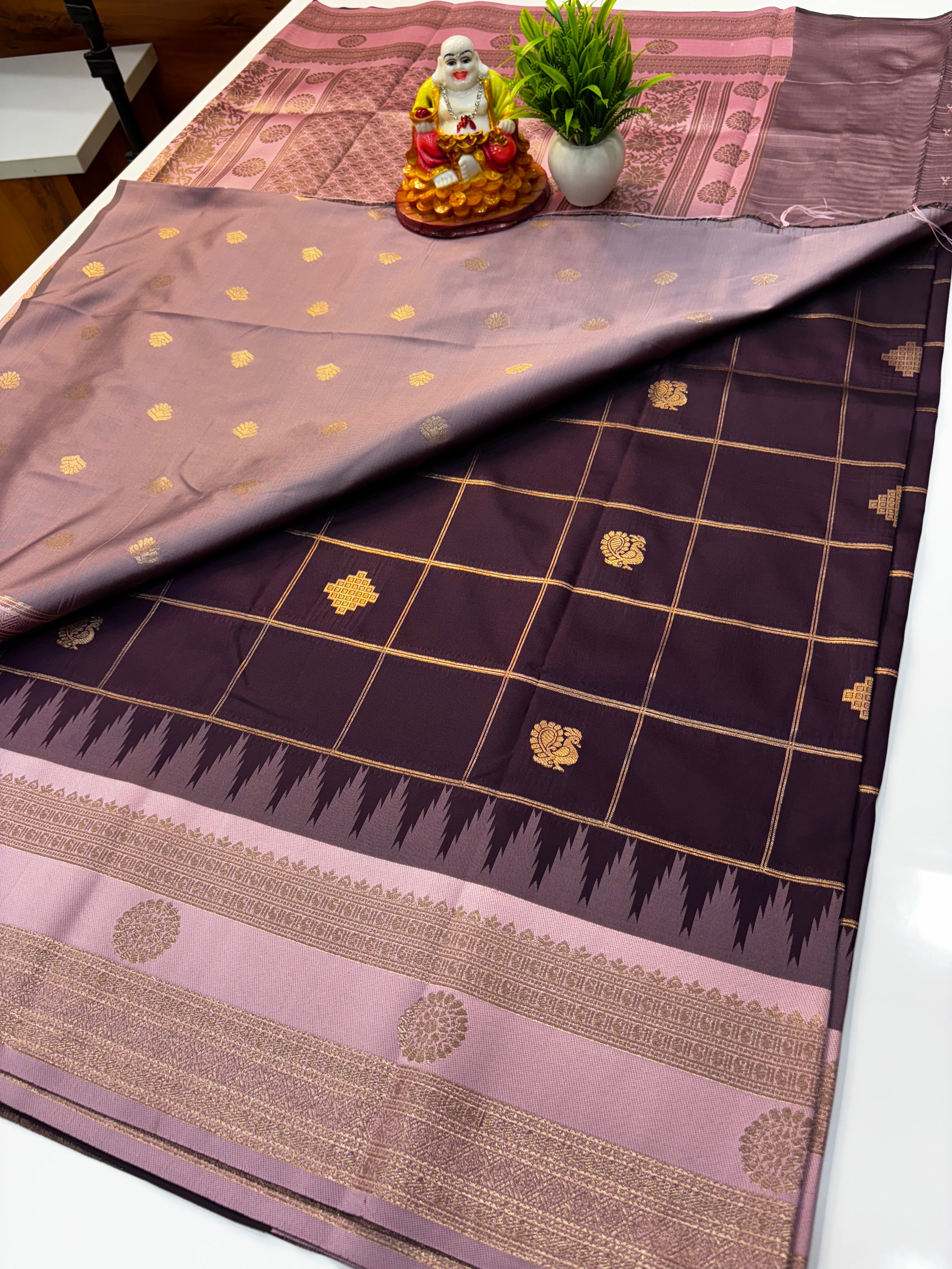 Premium Silk Saree with Rich Pallu & Peacock Buttas