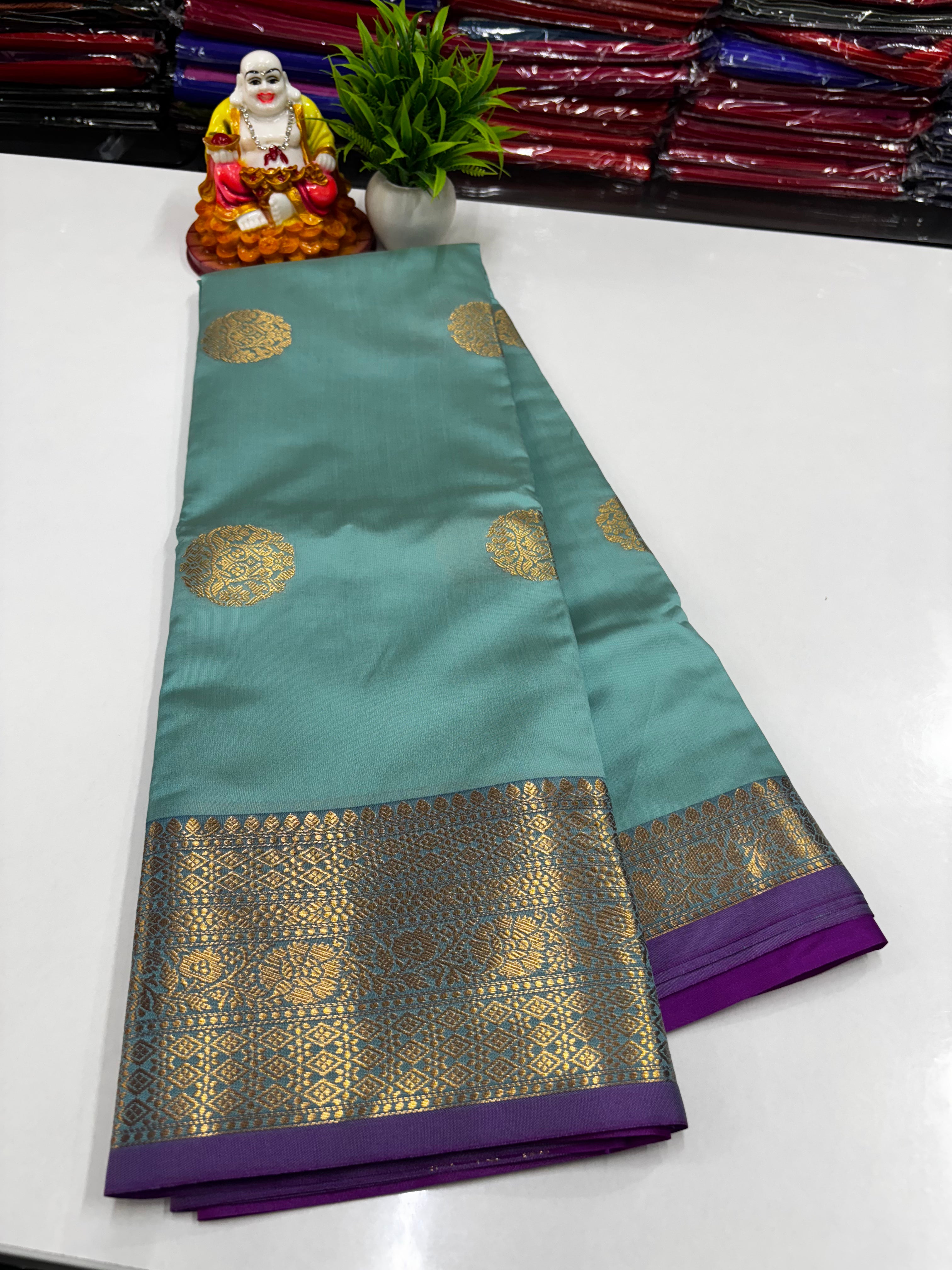✨ Beautiful Semi Silk Saree with Elegance & Shine – From Padmavathi Silks and Sarees ✨
