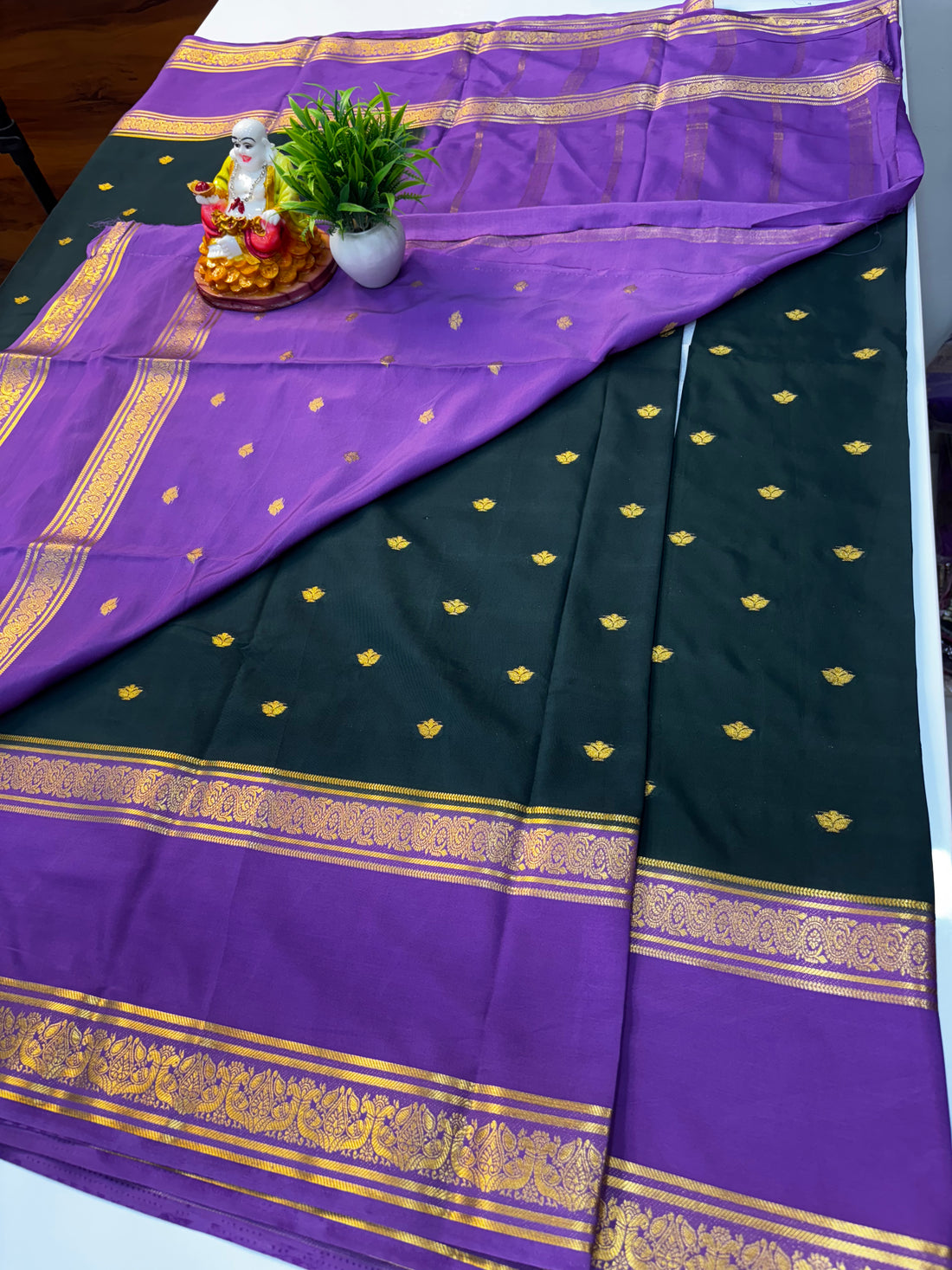 Premium Mysore Crepe Silk Saree with Butta | Padmavathi Silks and Sarees