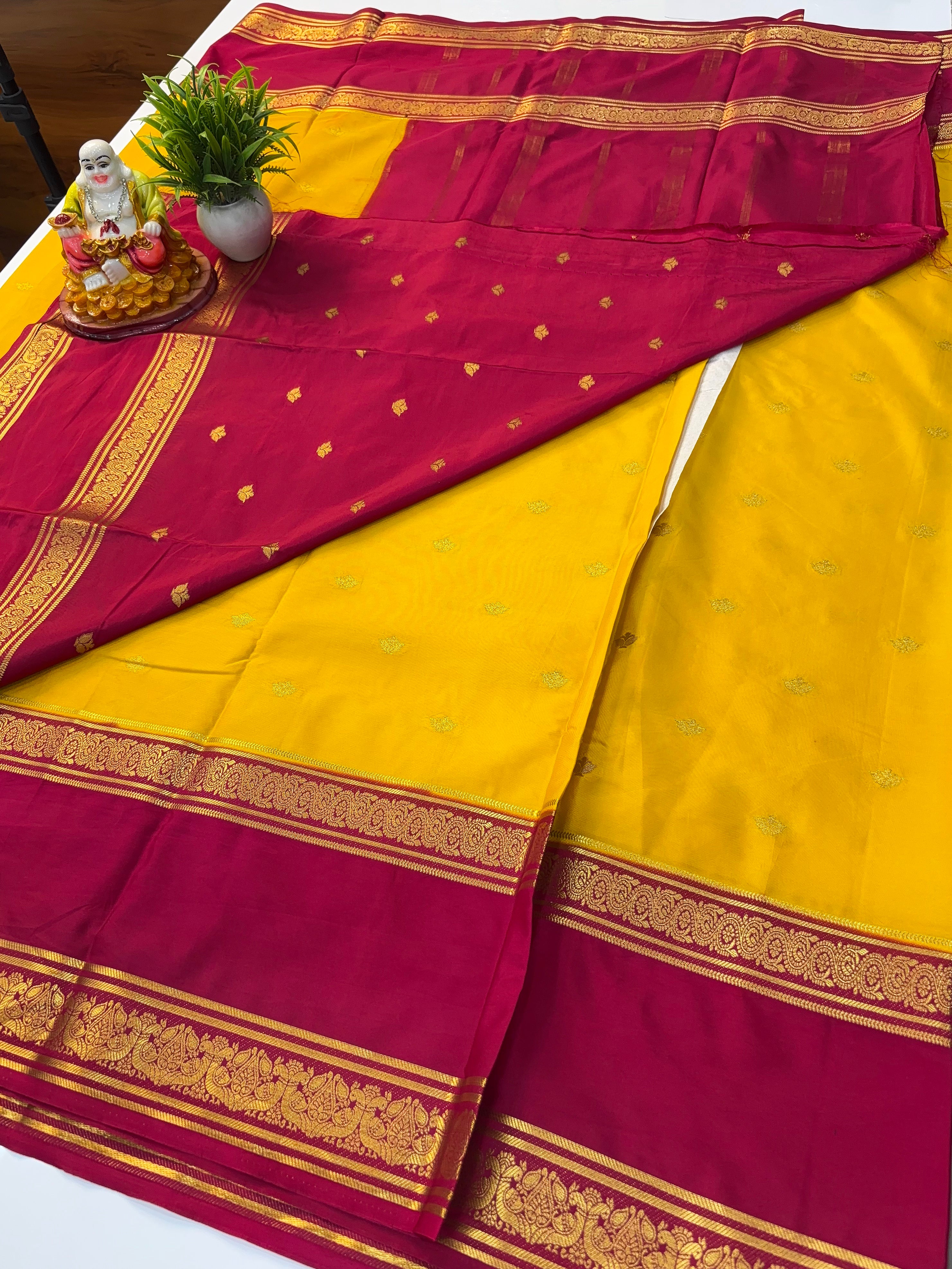Premium Mysore Crepe Silk Saree with Butta | Padmavathi Silks and Sarees