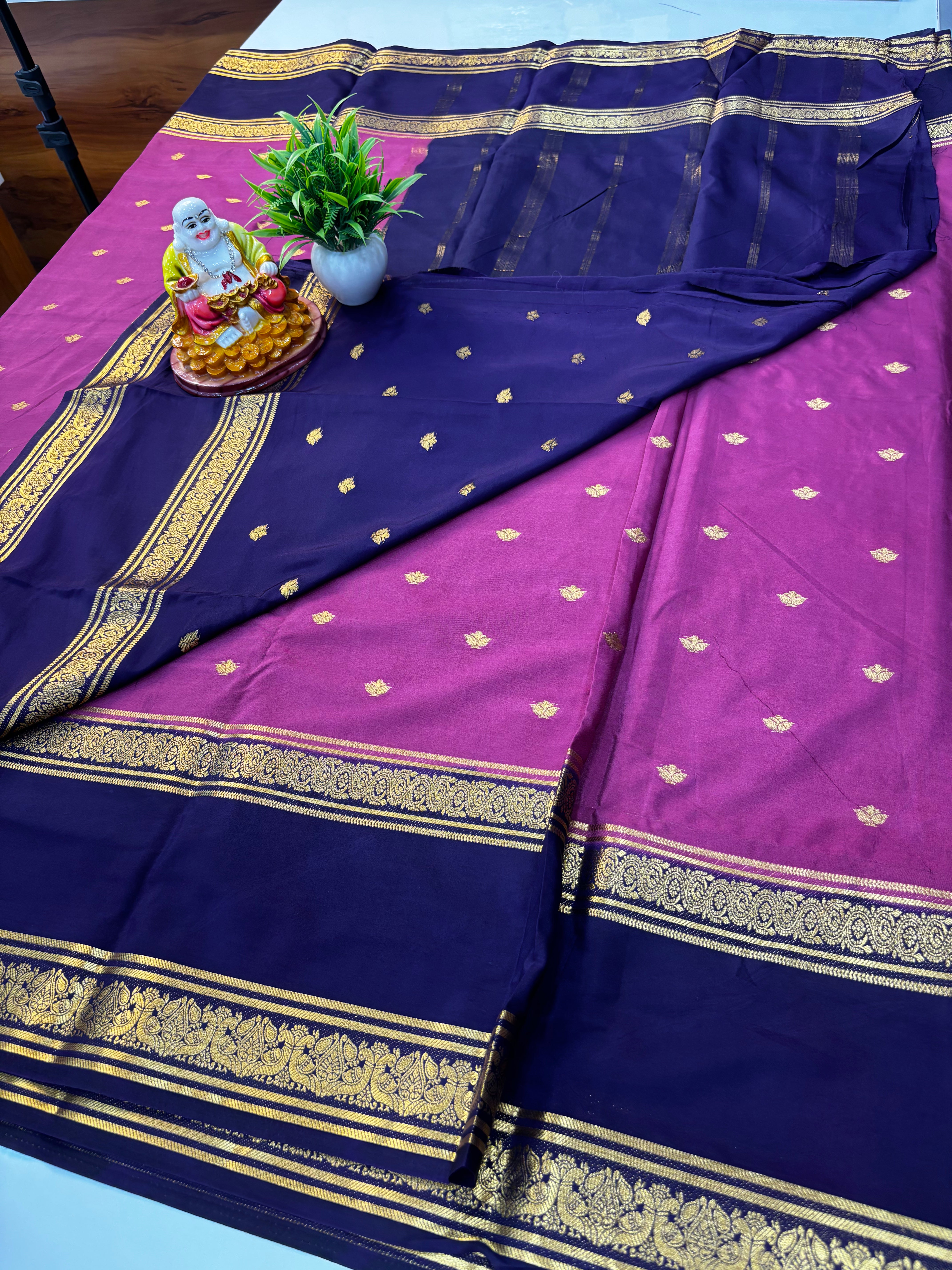 Premium Mysore Crepe Silk Saree with Butta | Padmavathi Silks and Sarees