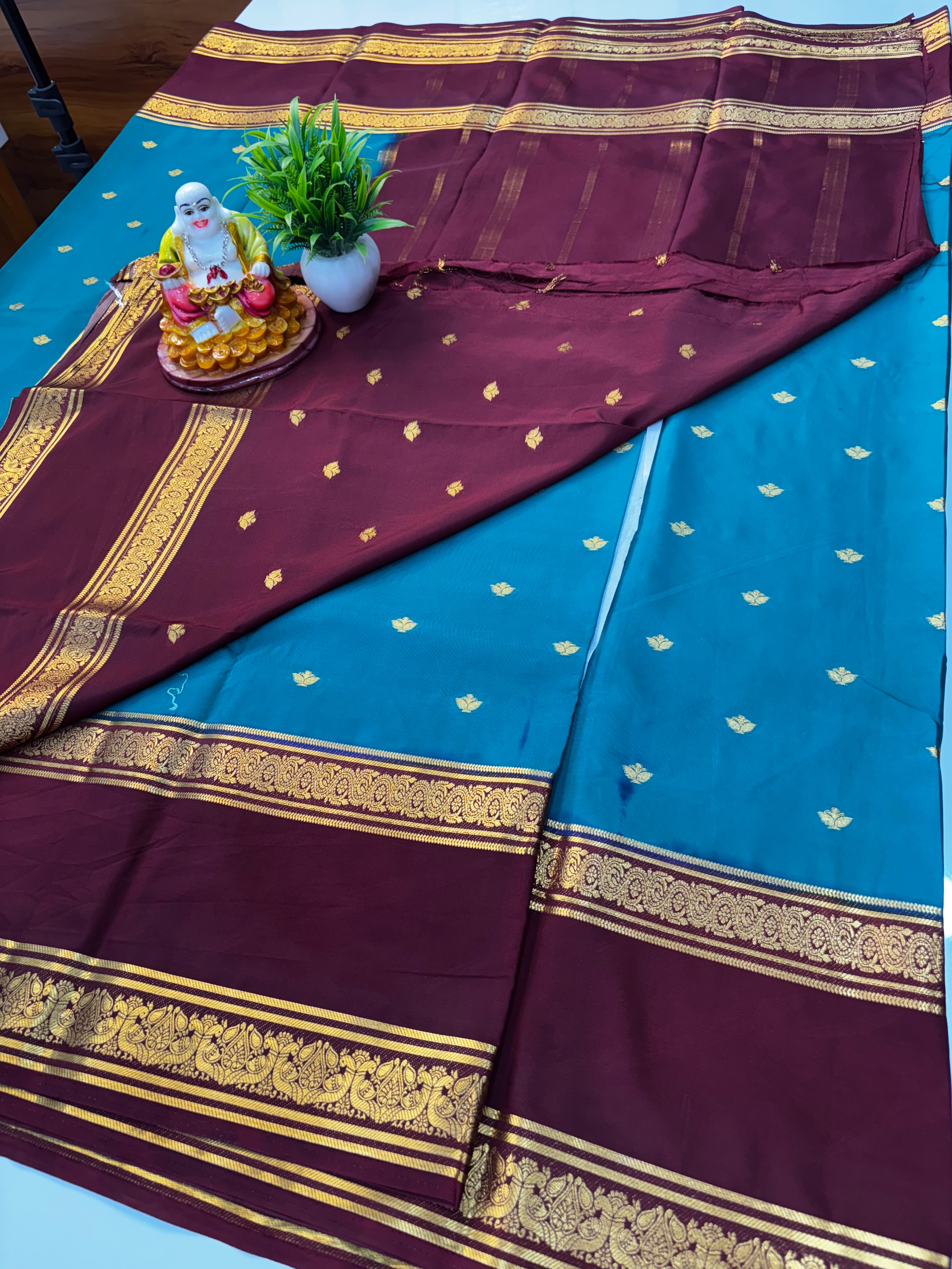 Premium Mysore Crepe Silk Saree with Butta | Padmavathi Silks and Sarees