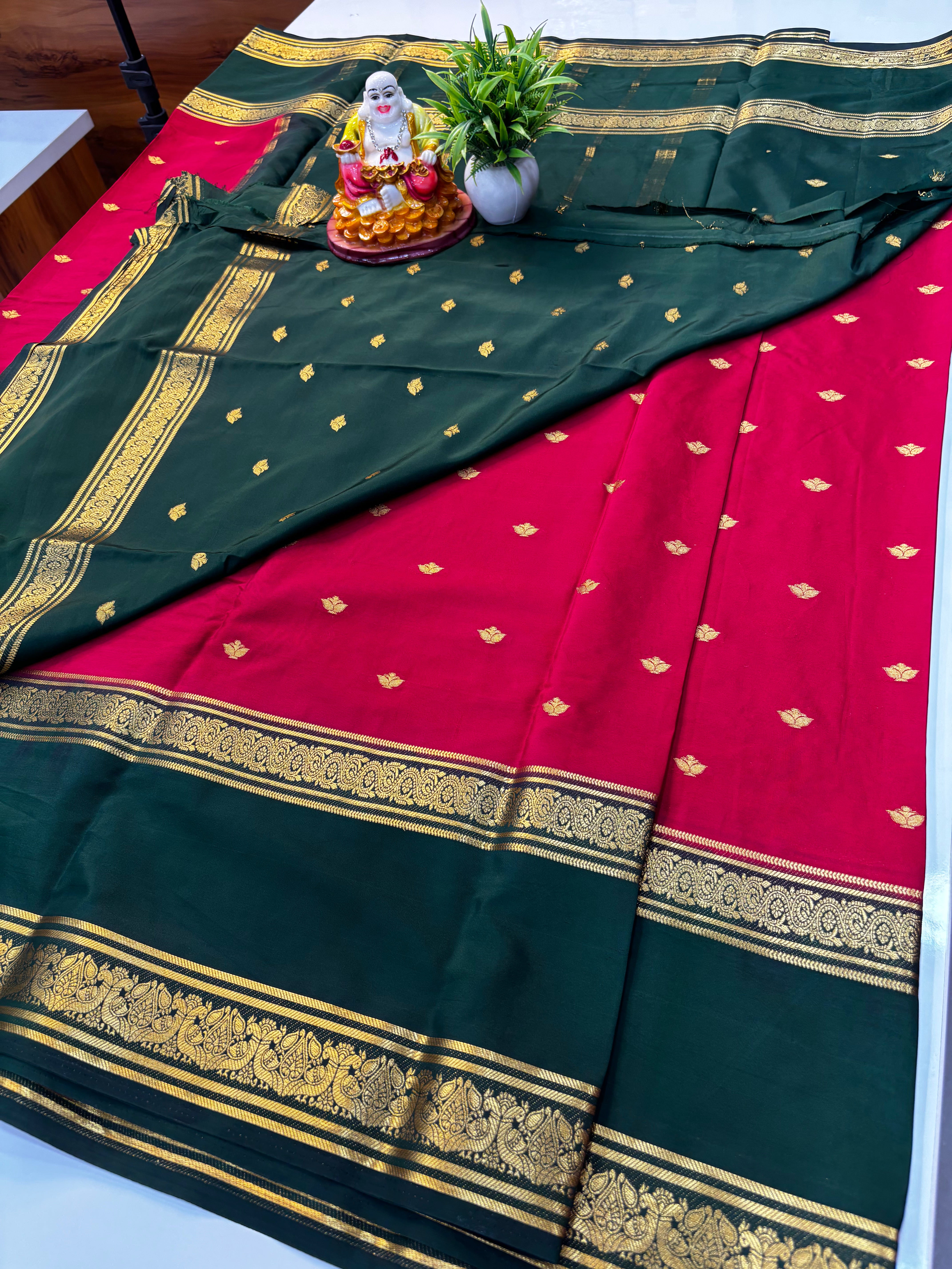 Premium Mysore Crepe Silk Saree with Butta | Padmavathi Silks and Sarees