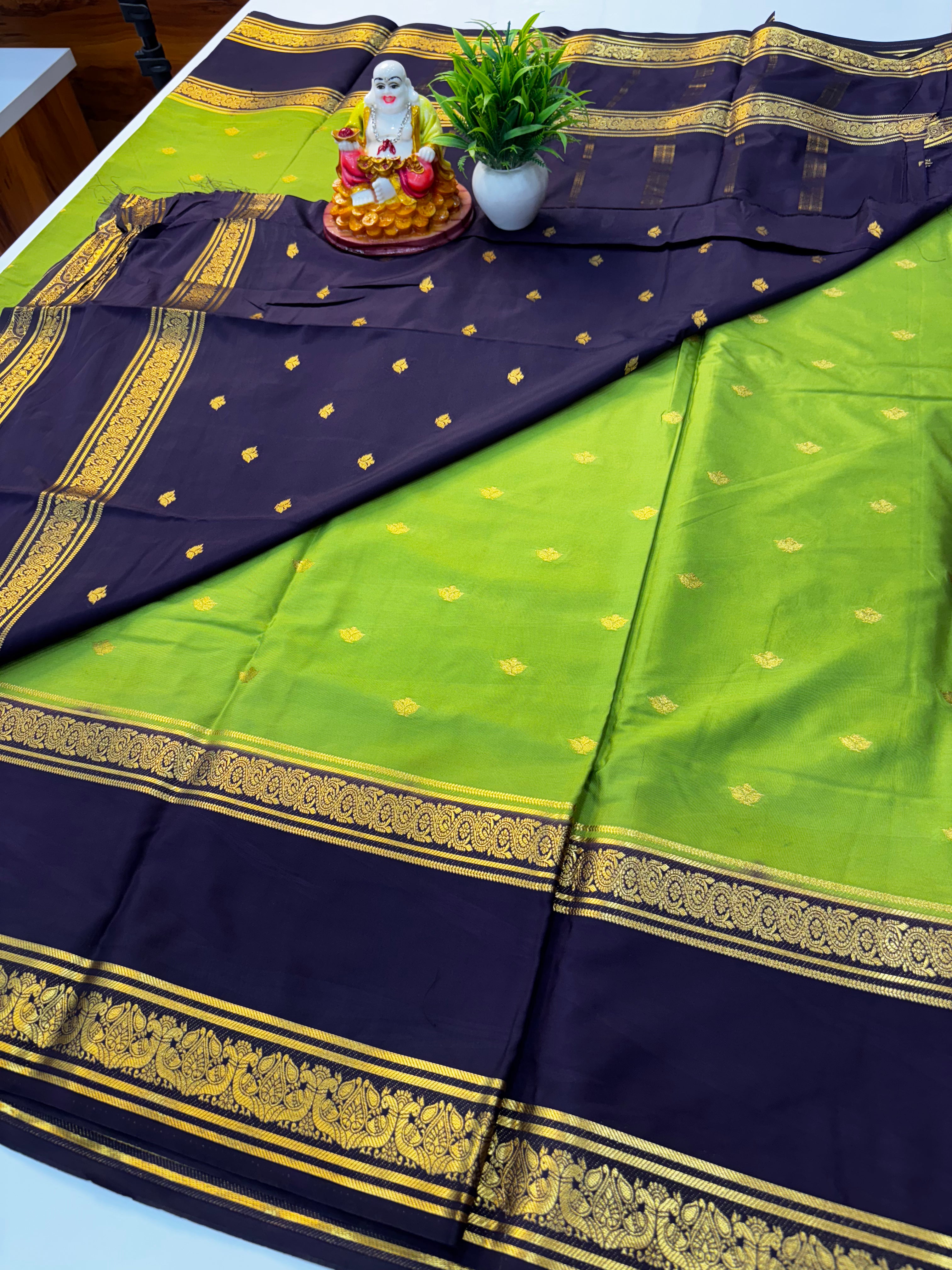 Premium Mysore Crepe Silk Saree with Butta | Padmavathi Silks and Sarees
