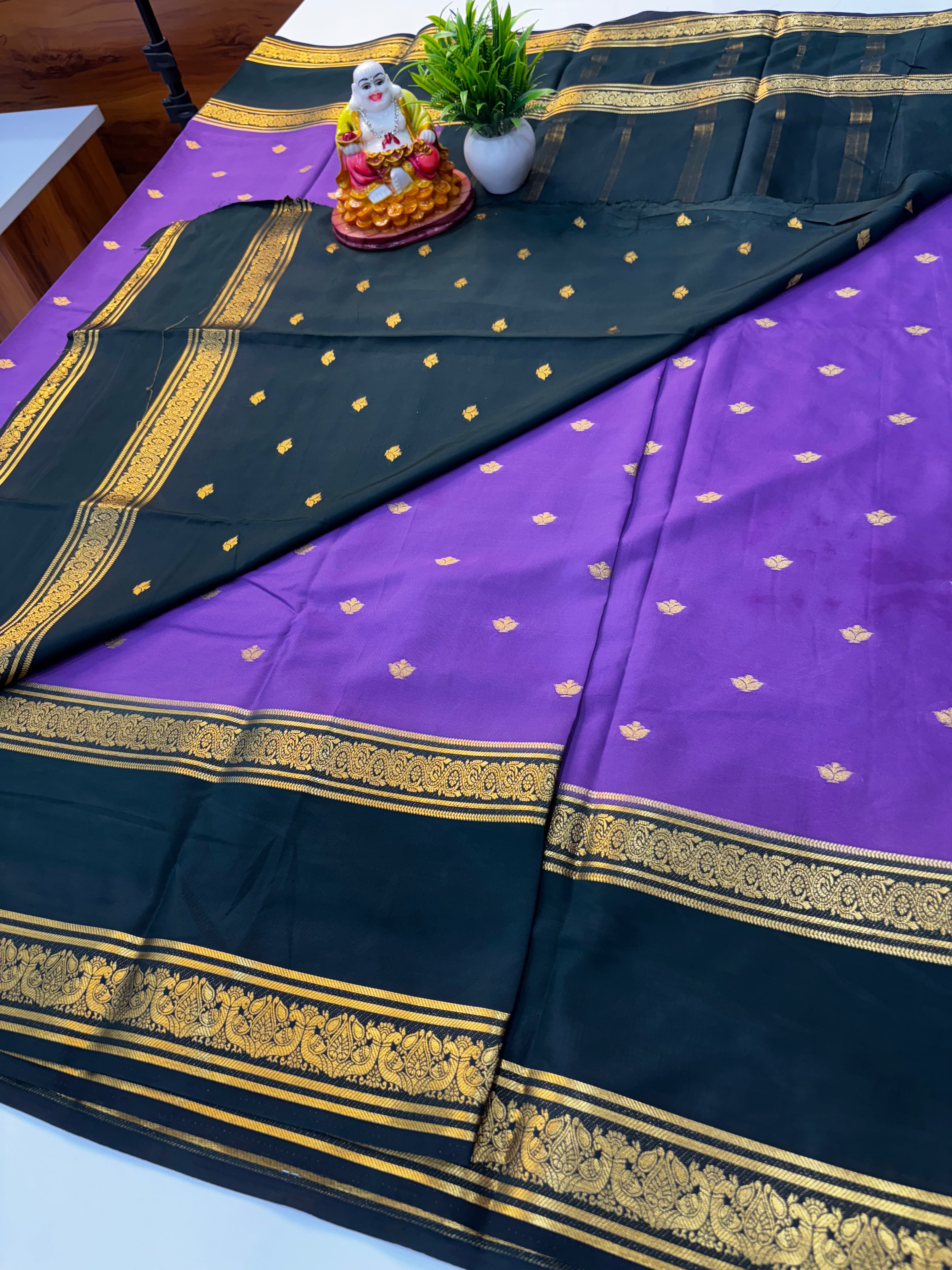 Premium Mysore Crepe Silk Saree with Butta | Padmavathi Silks and Sarees
