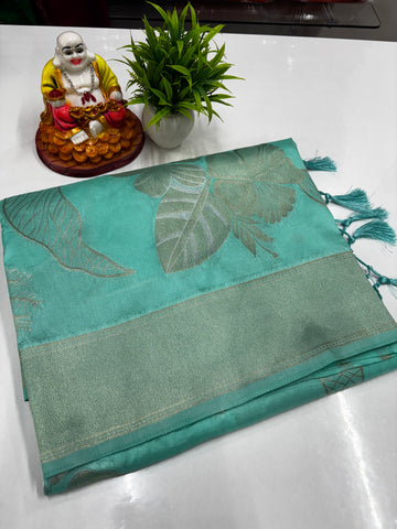 Elegant Satin Floral Saree with Rich Pallu — Premium Padsmavathi Silks & Sarees
