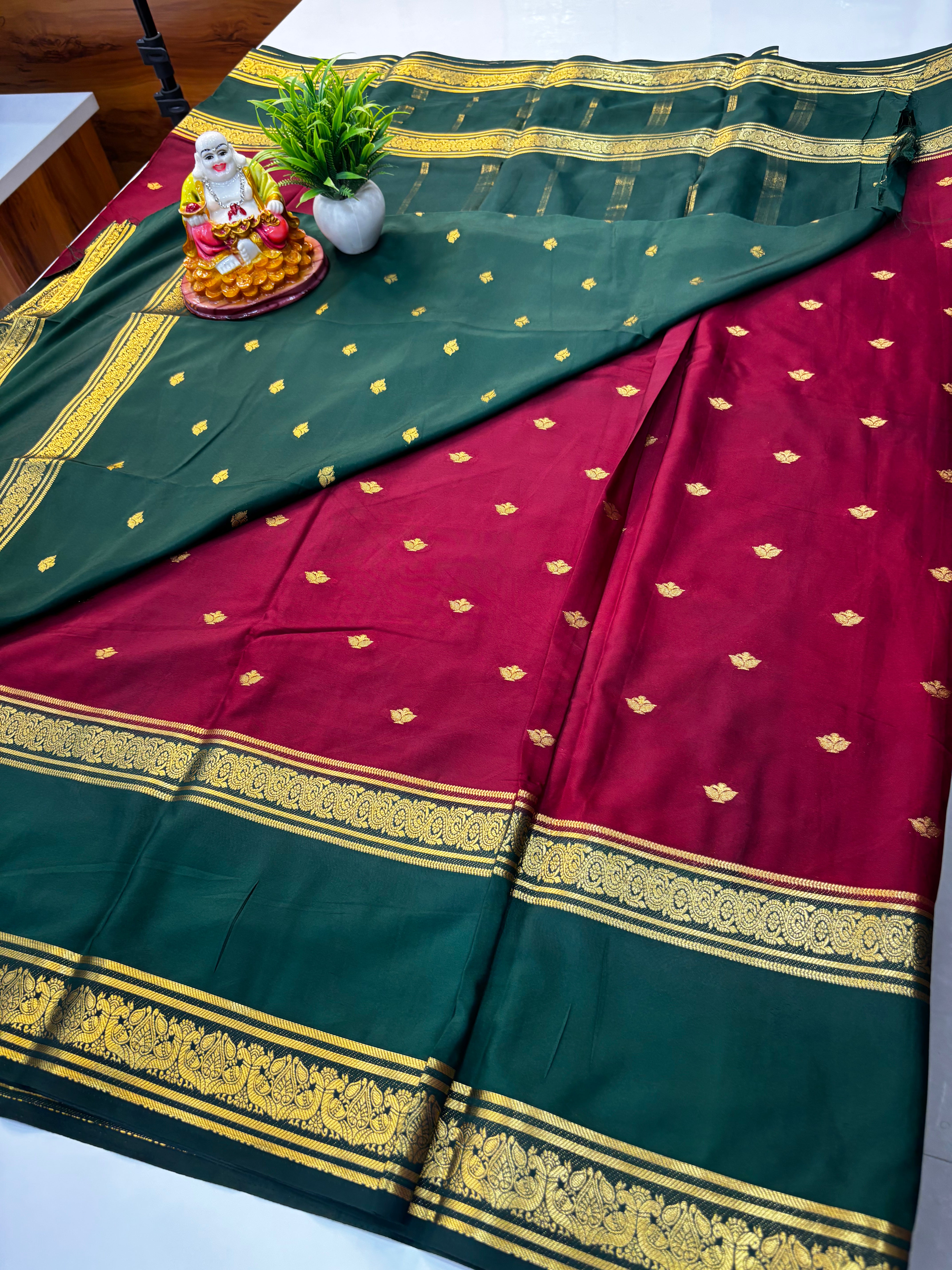 Premium Mysore Crepe Silk Saree with Butta | Padmavathi Silks and Sarees