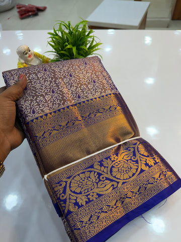 Premium Semi Kanjeevaram Tissue Saree with Rich Pallu & Brocade Blouse