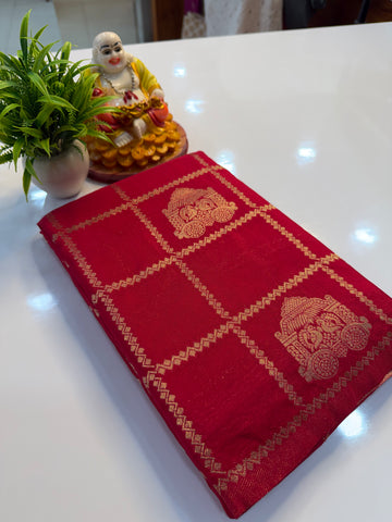 Georgette Saree with Checks & Peacock Design | Rich Pallu | Elegant Party Wear | Padmavathi Silks and Sarees…