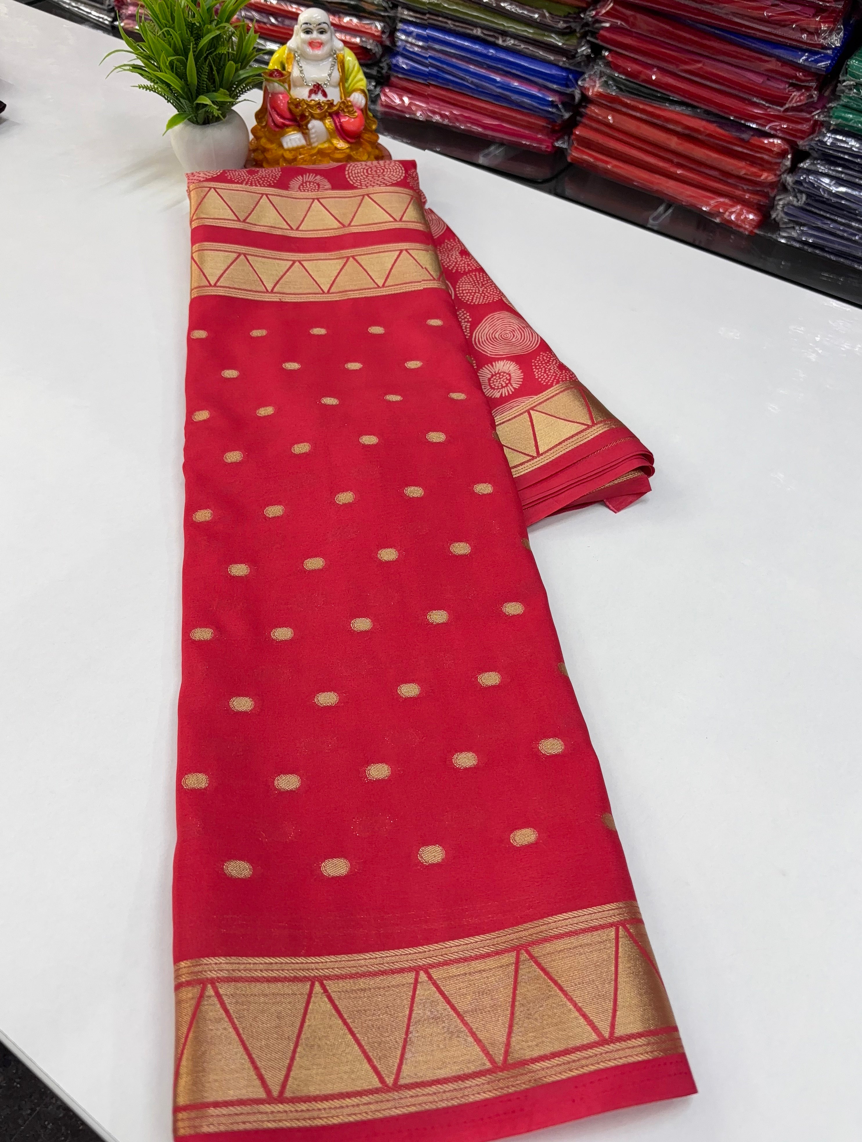 Half & Half Saree with Beautiful Buttas and Kalamkari Design