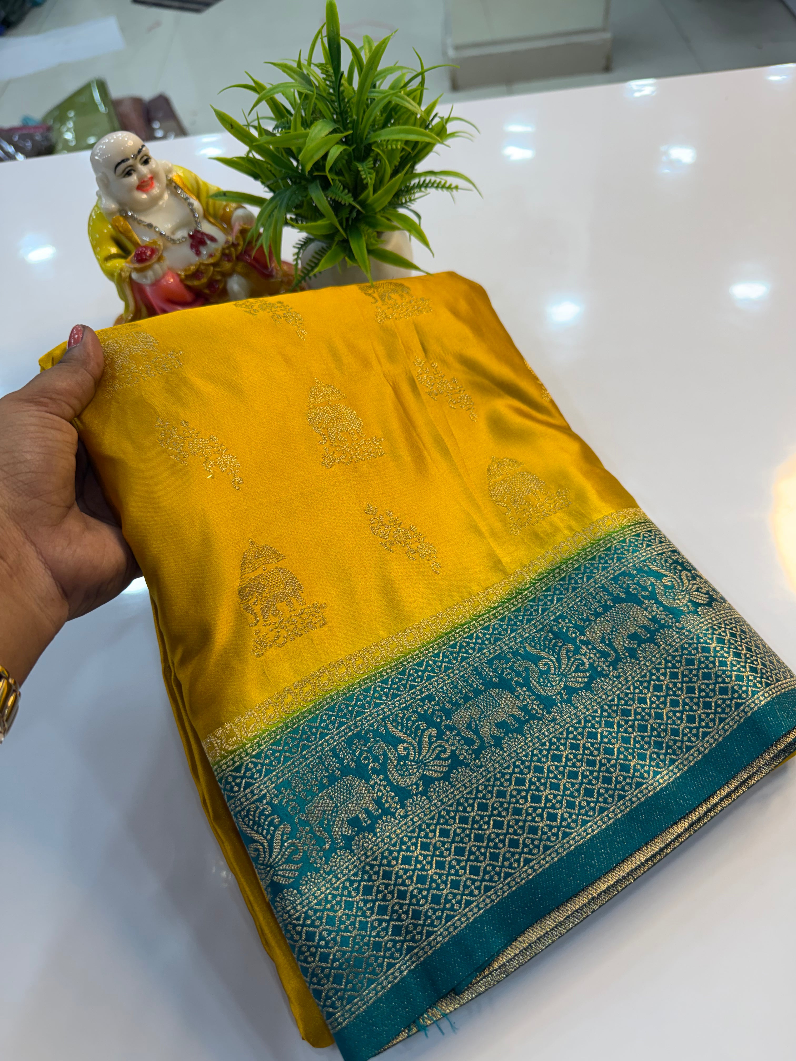 Premium Satin Saree with Rich Pallu & Butta Blouse | Padmavathi Silks and Sarees