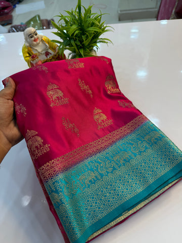 Premium Satin Saree with Rich Pallu & Butta Blouse | Padmavathi Silks and Sarees