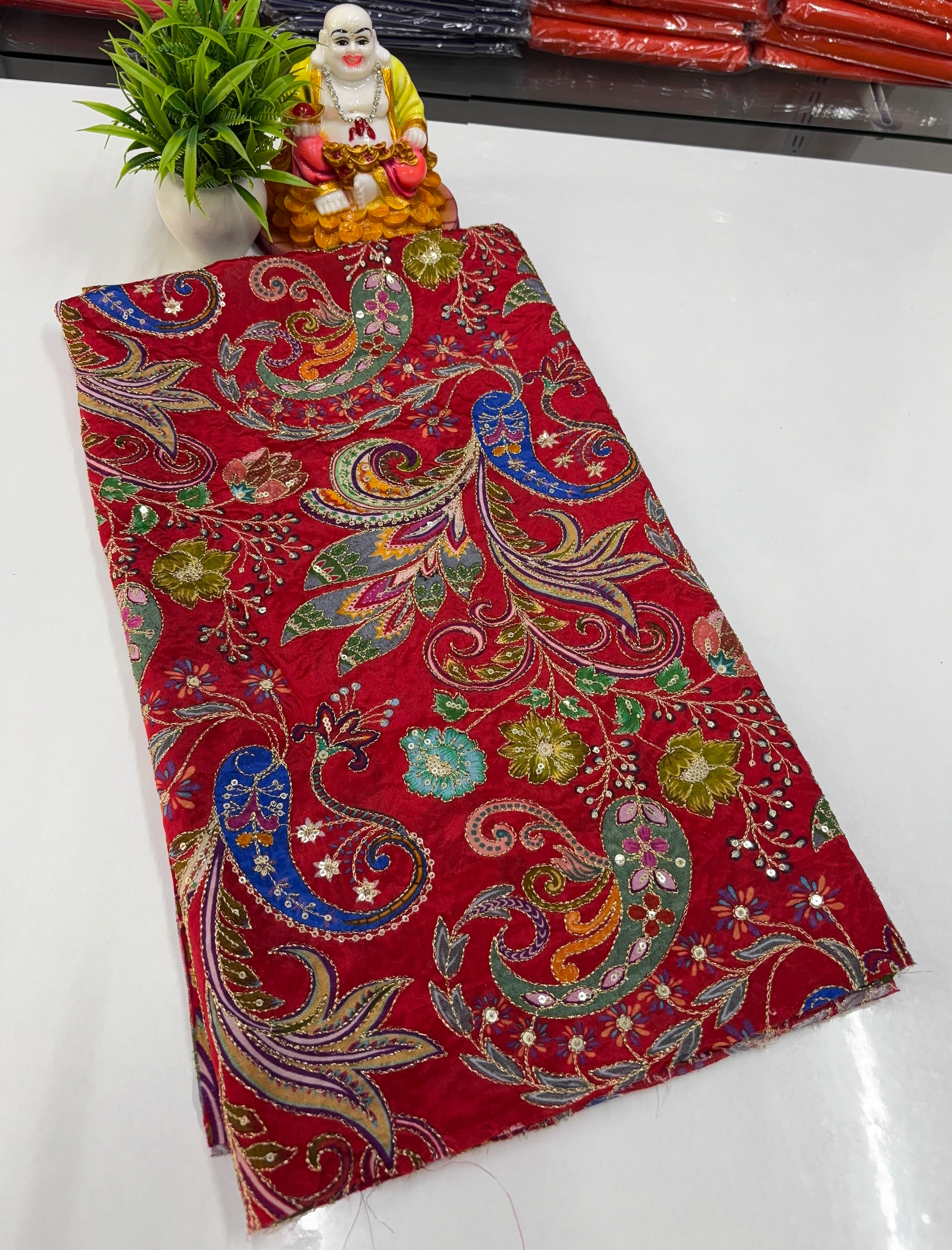 Premium Crepe Silk Blouse with Kalamkari Design – by Padmavathi Silks and Sarees