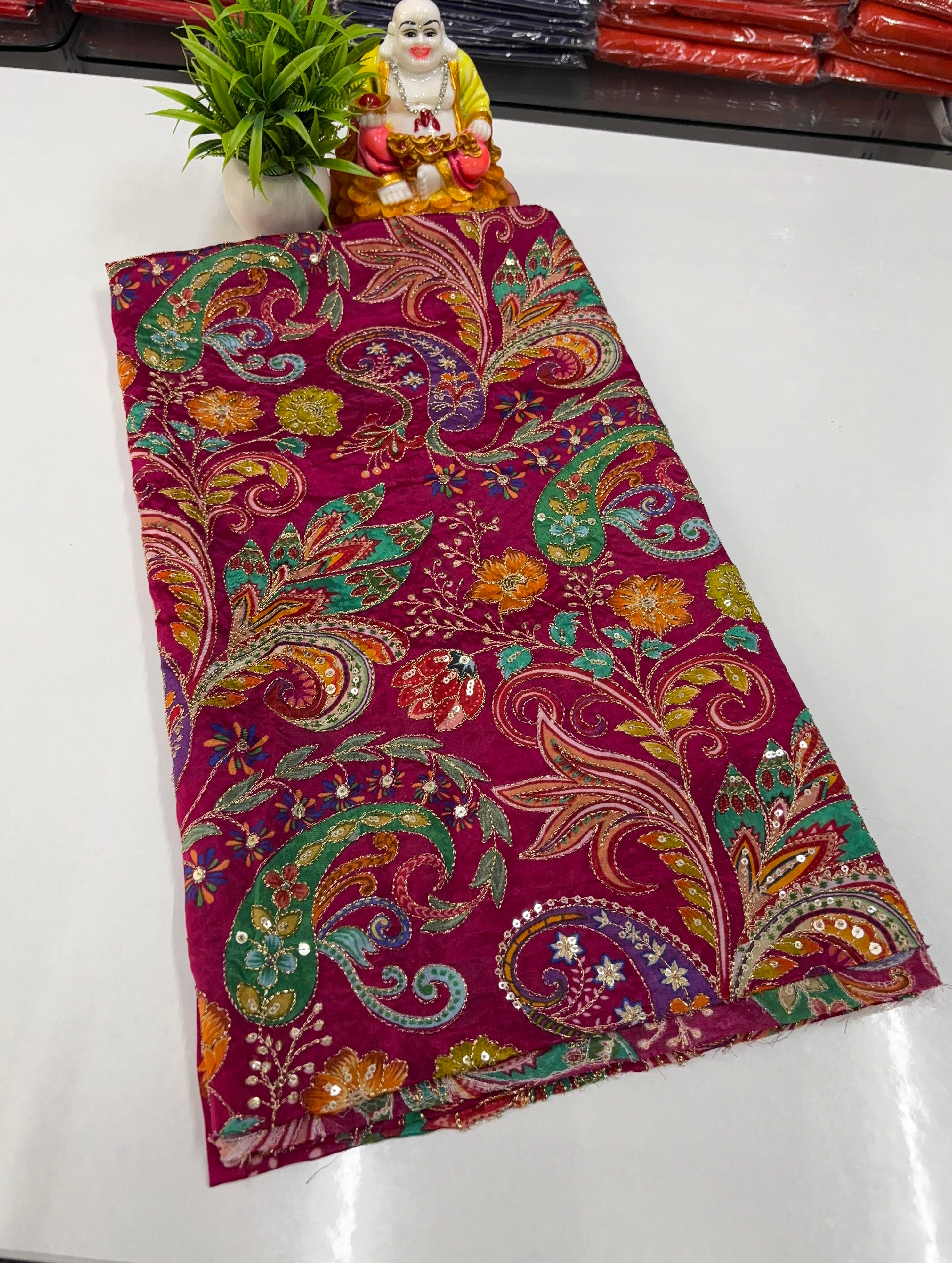 Premium Crepe Silk Blouse with Kalamkari Design – by Padmavathi Silks and Sarees