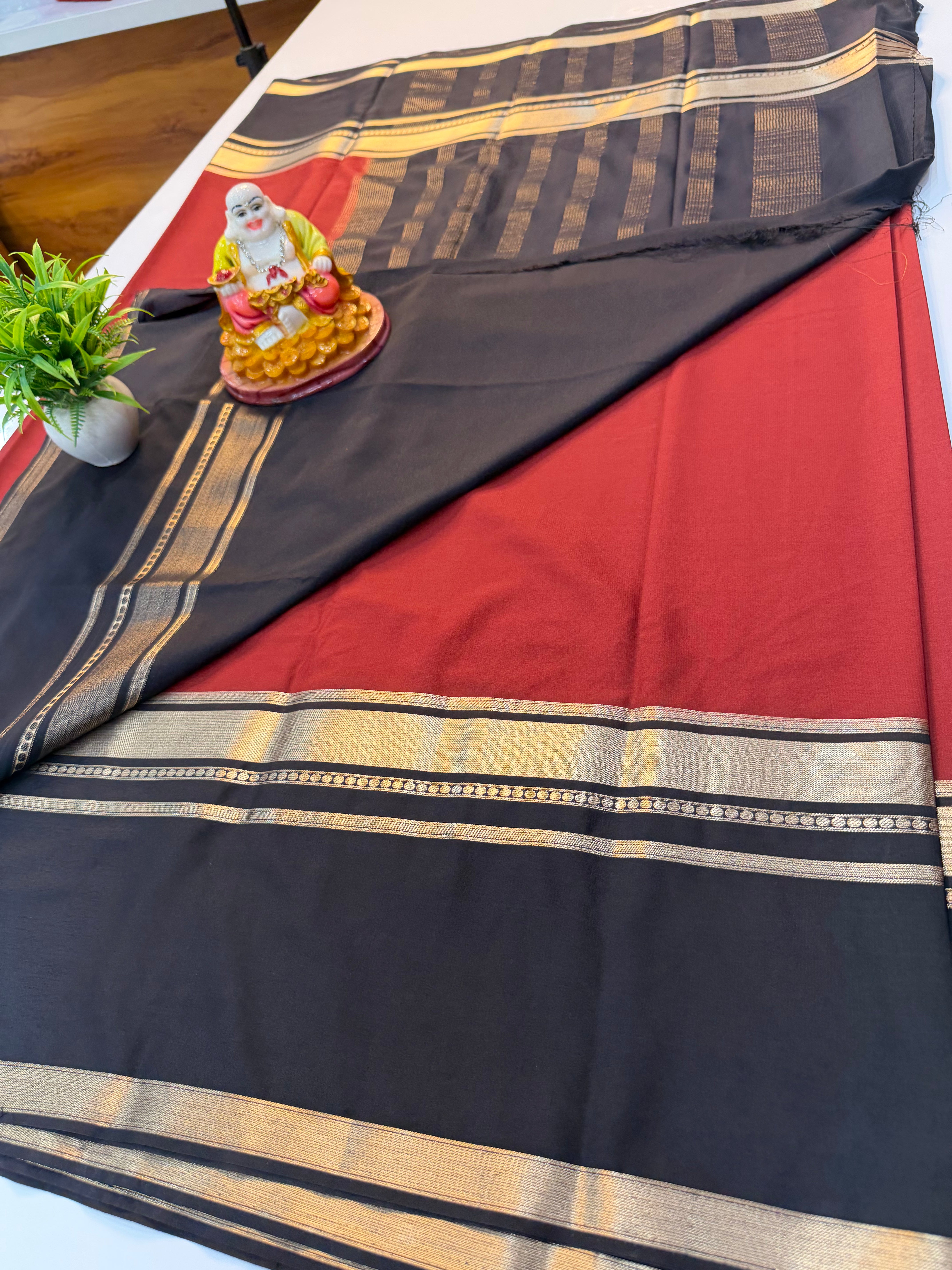Premium Mysore Crepe Silk Saree with Elegant Bentex Border | Padmavathi Silks and Sarees…