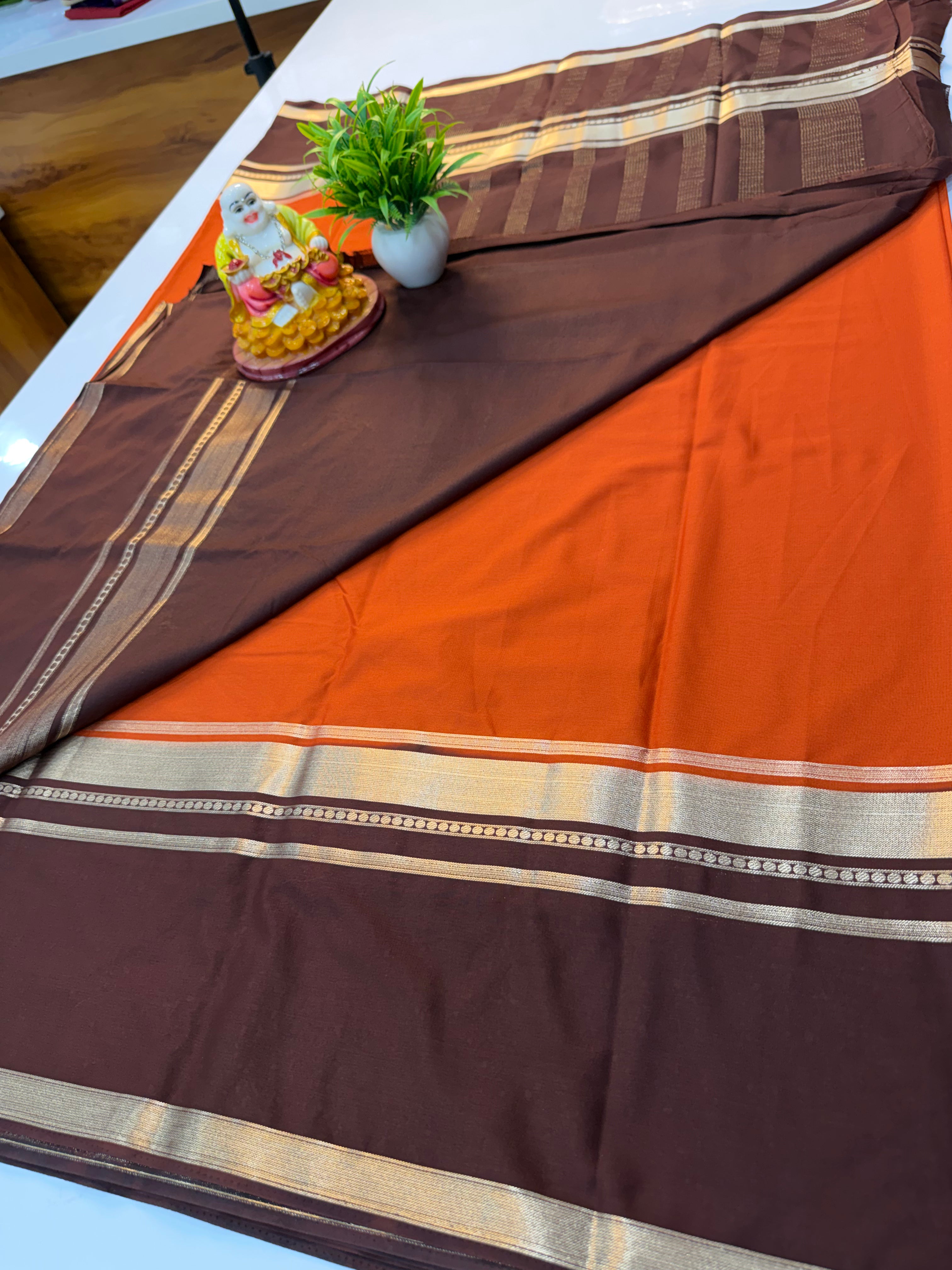 Premium Mysore Crepe Silk Saree with Elegant Bentex Border | Padmavathi Silks and Sarees…