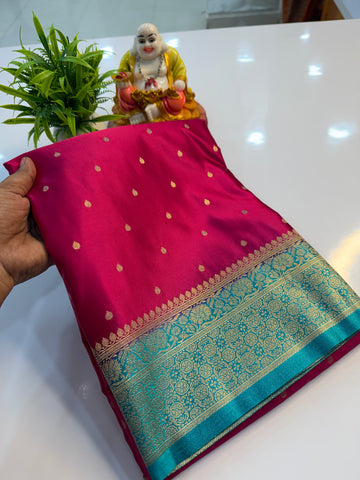 Premium Satin Saree with Buttas | Rich Pallu & Butta Blouse
