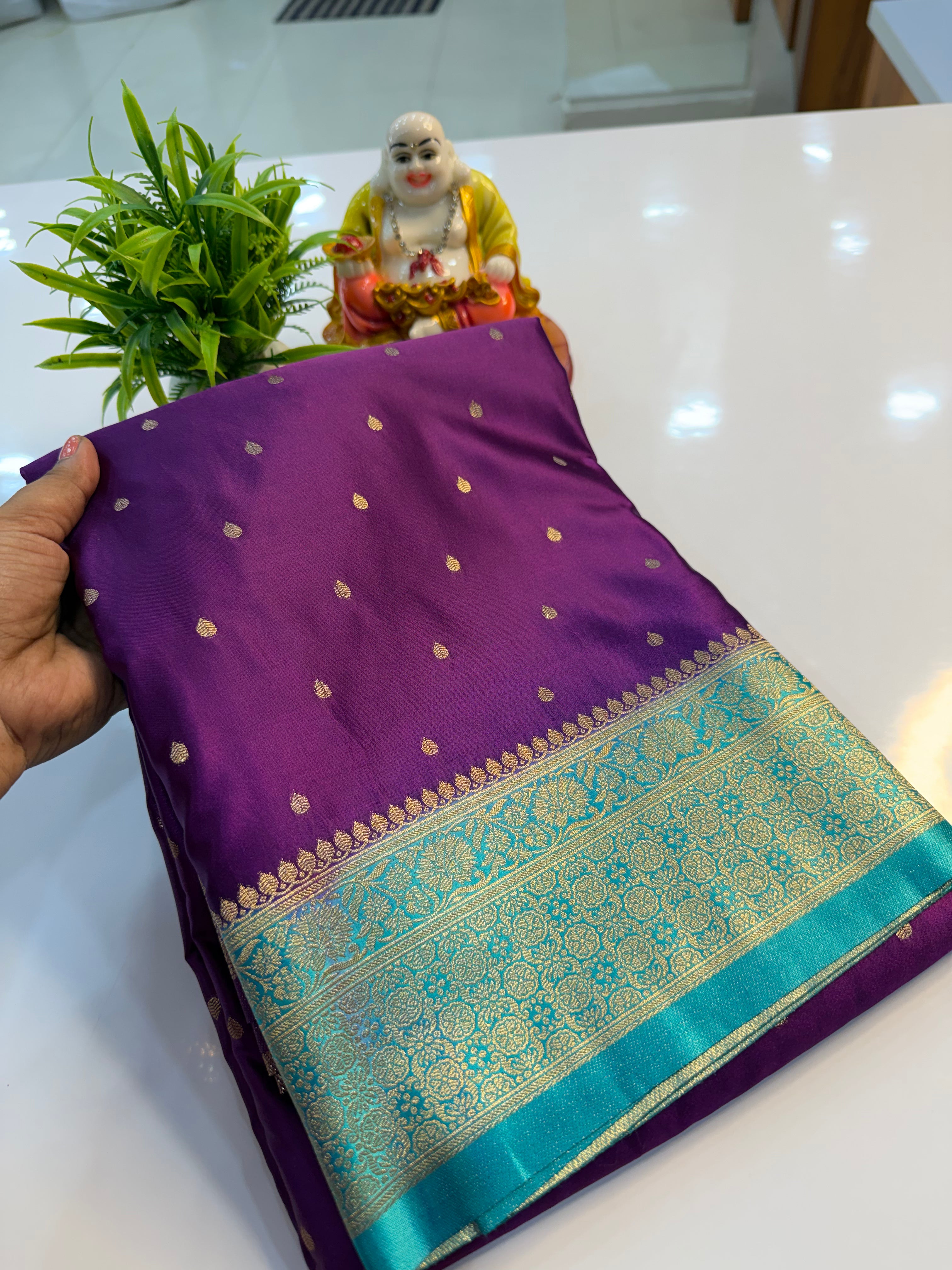 Premium Satin Saree with Buttas | Rich Pallu & Butta Blouse