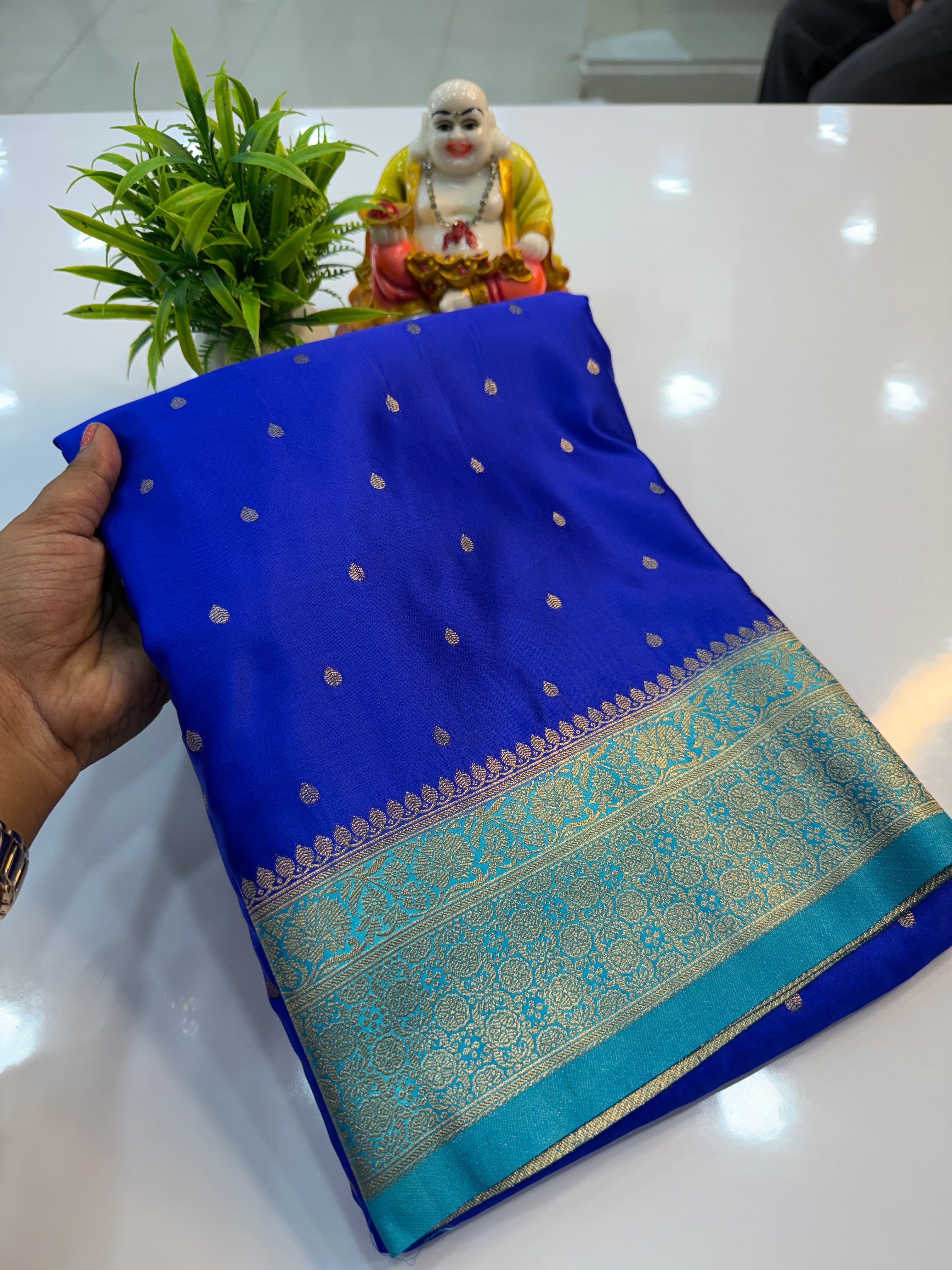 Premium Satin Saree with Buttas | Rich Pallu & Butta Blouse