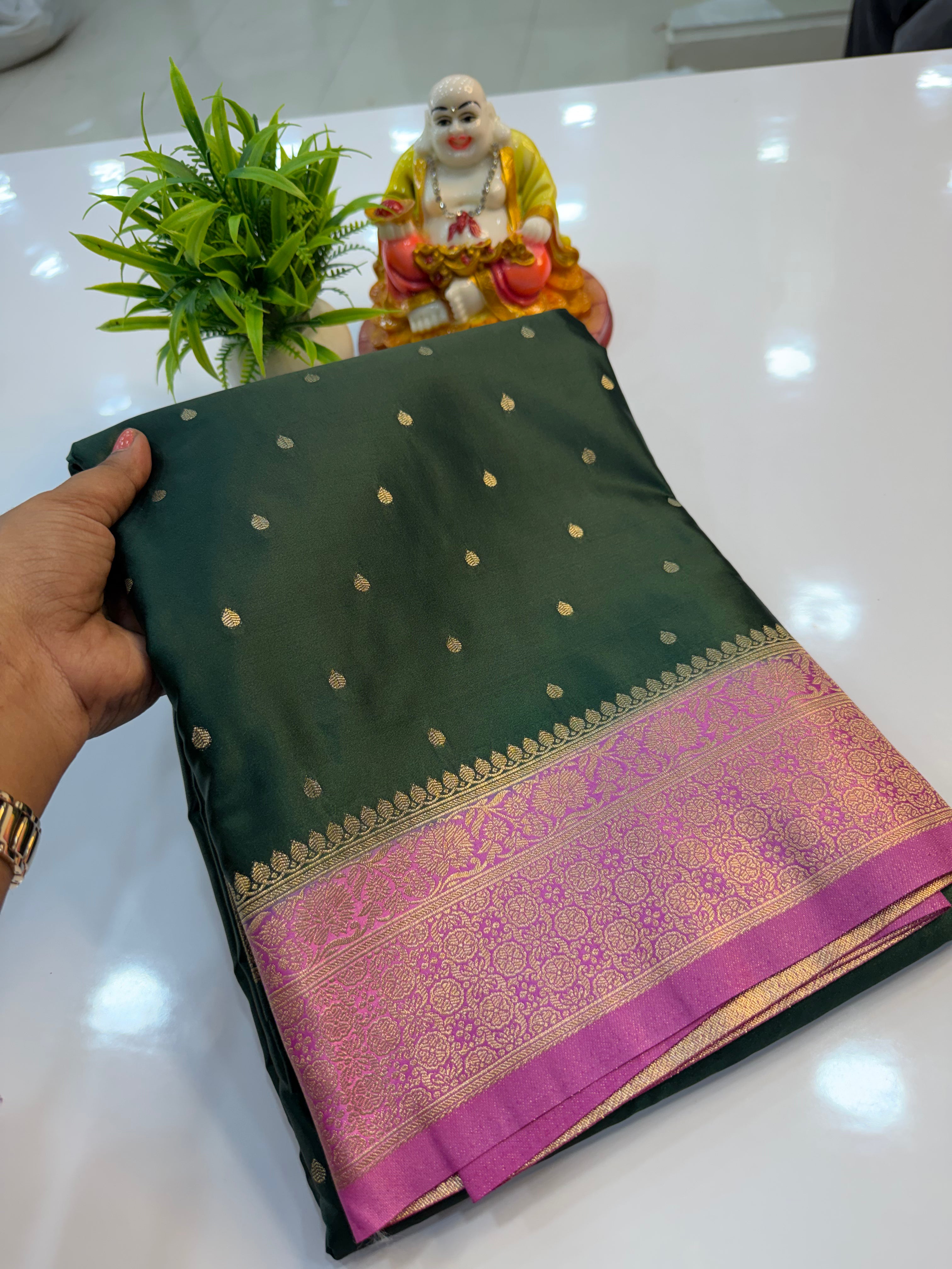 Premium Satin Saree with Buttas | Rich Pallu & Butta Blouse