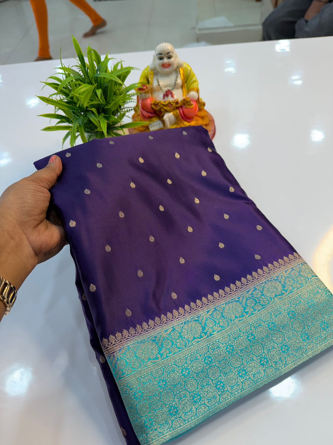 Premium Satin Saree with Buttas | Rich Pallu & Butta Blouse