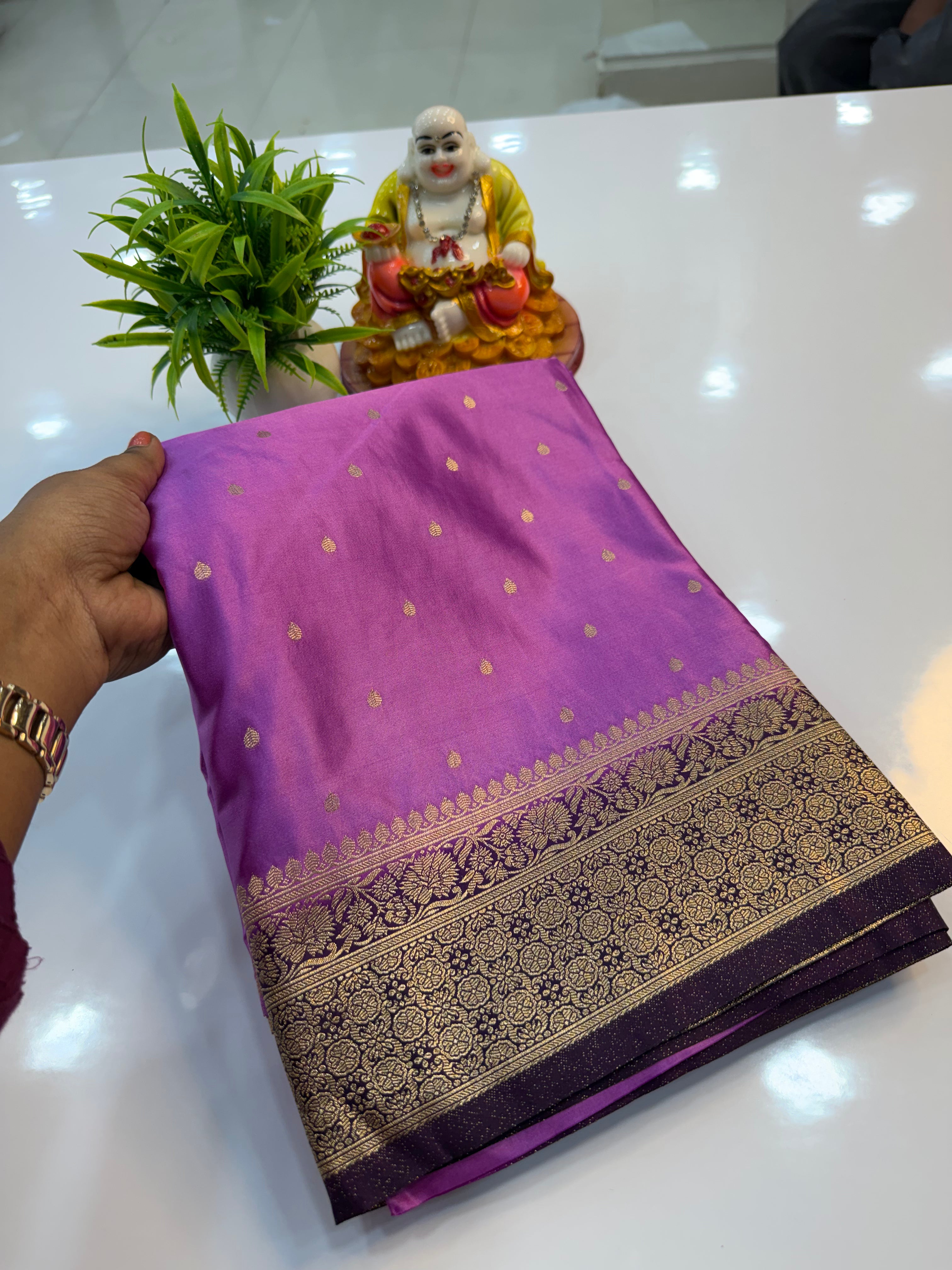 Premium Satin Saree with Buttas | Rich Pallu & Butta Blouse