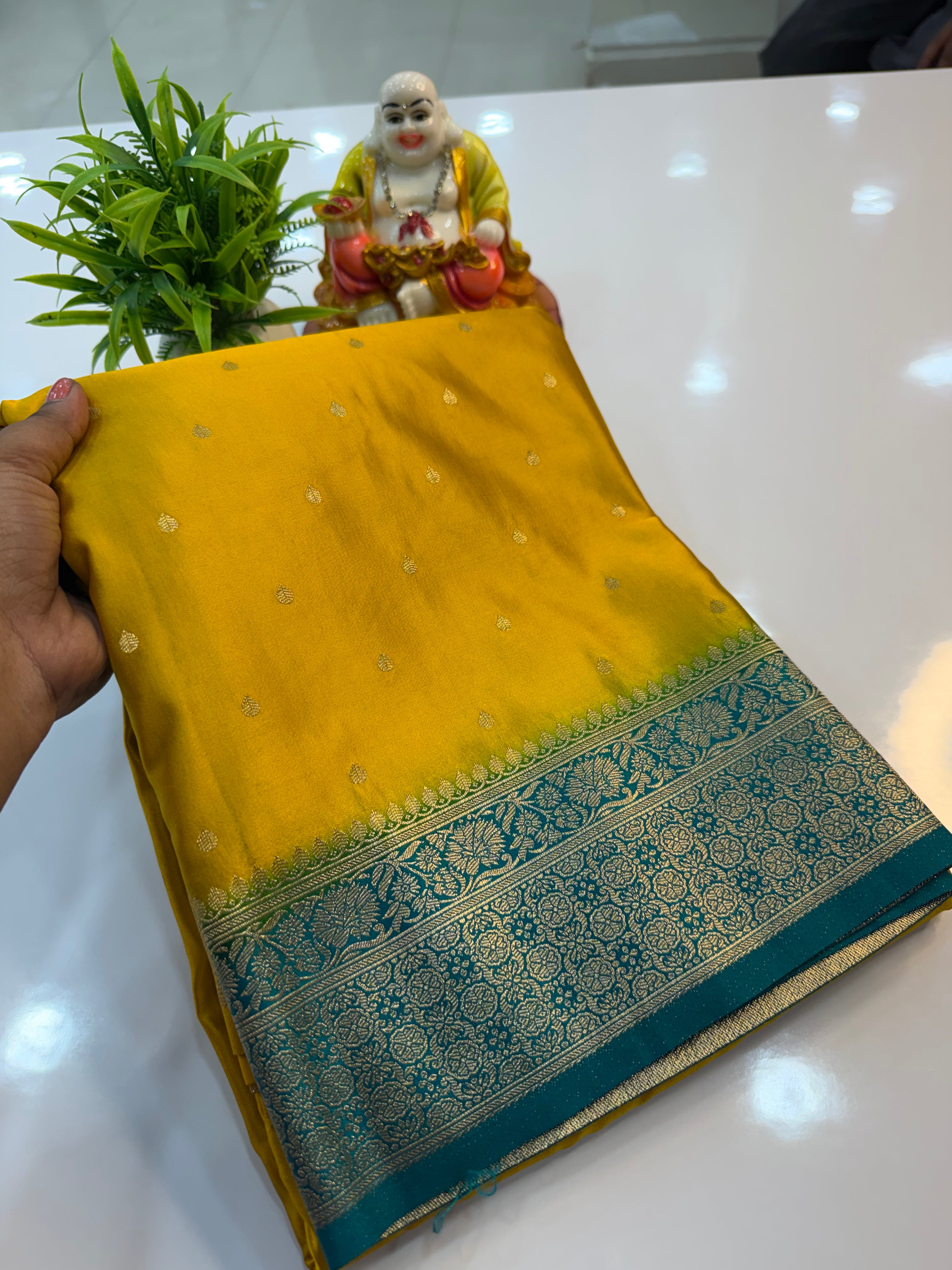 Premium Satin Saree with Buttas | Rich Pallu & Butta Blouse