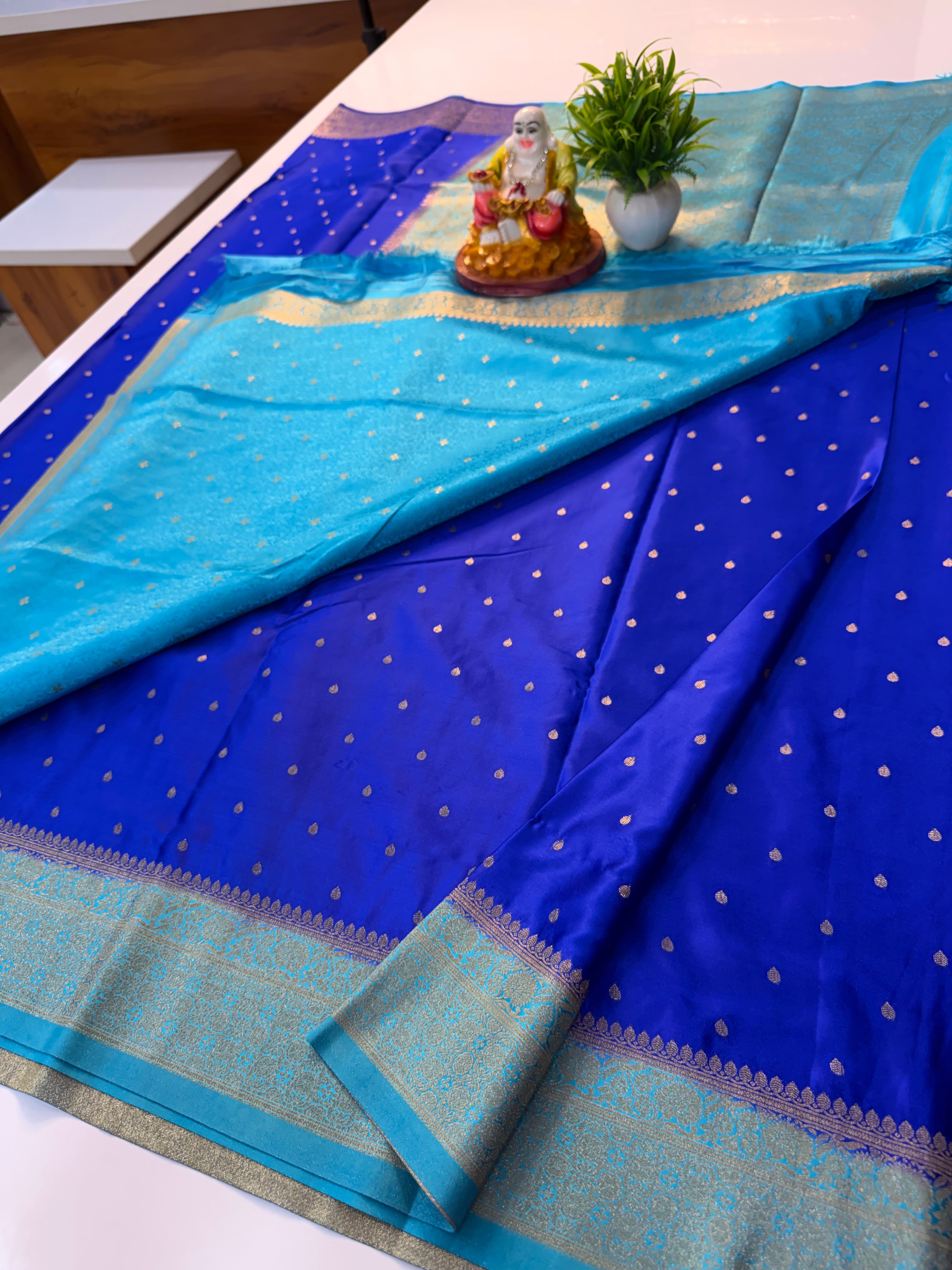 Premium Satin Saree with Buttas | Rich Pallu & Butta Blouse
