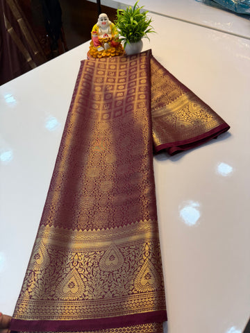 Premium Chiffon Saree with Brocade, Peacock Design, Rich Pallu & Brocade Blouse…