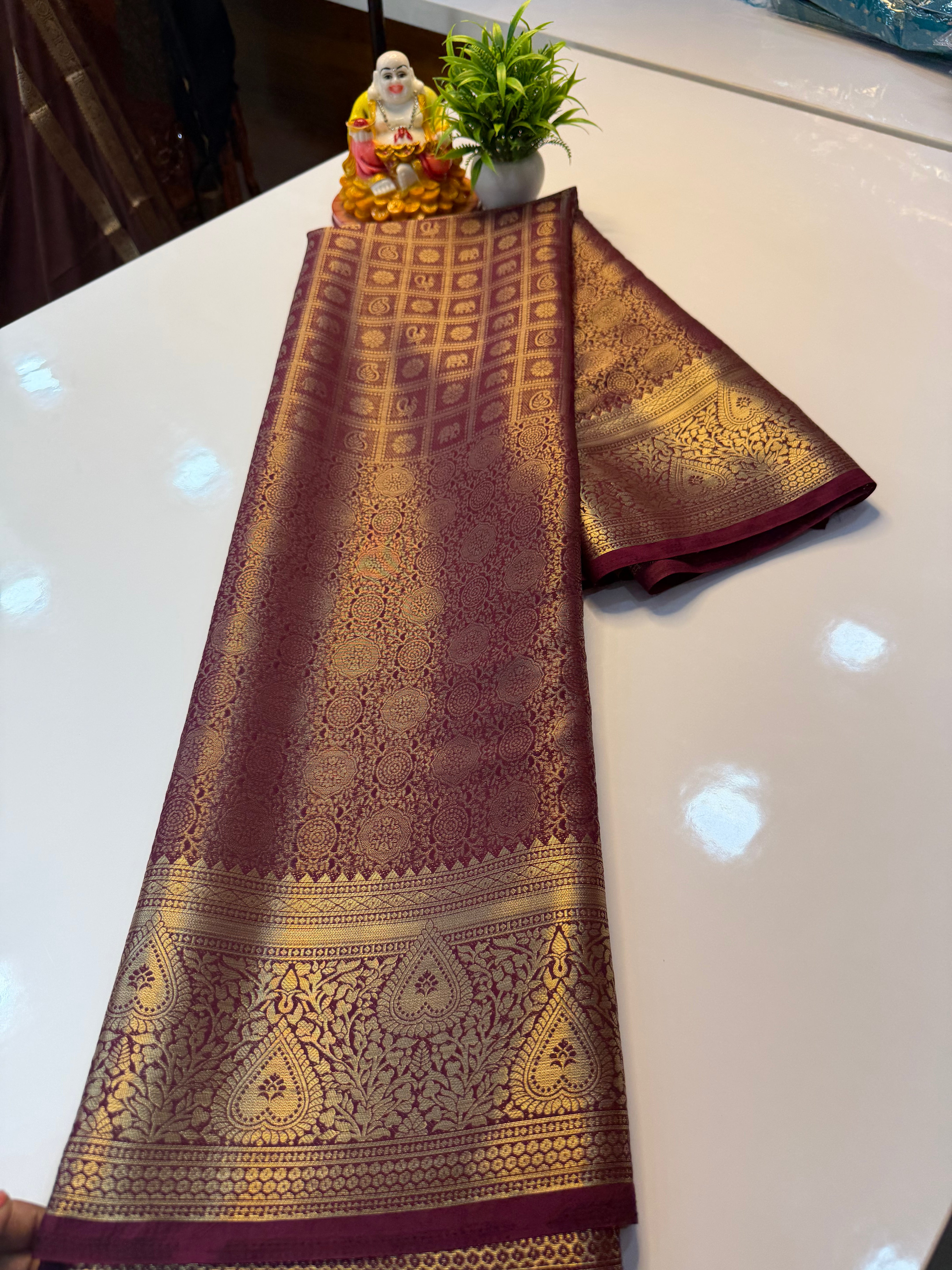 Premium Chiffon Saree with Brocade, Peacock Design, Rich Pallu & Brocade Blouse…