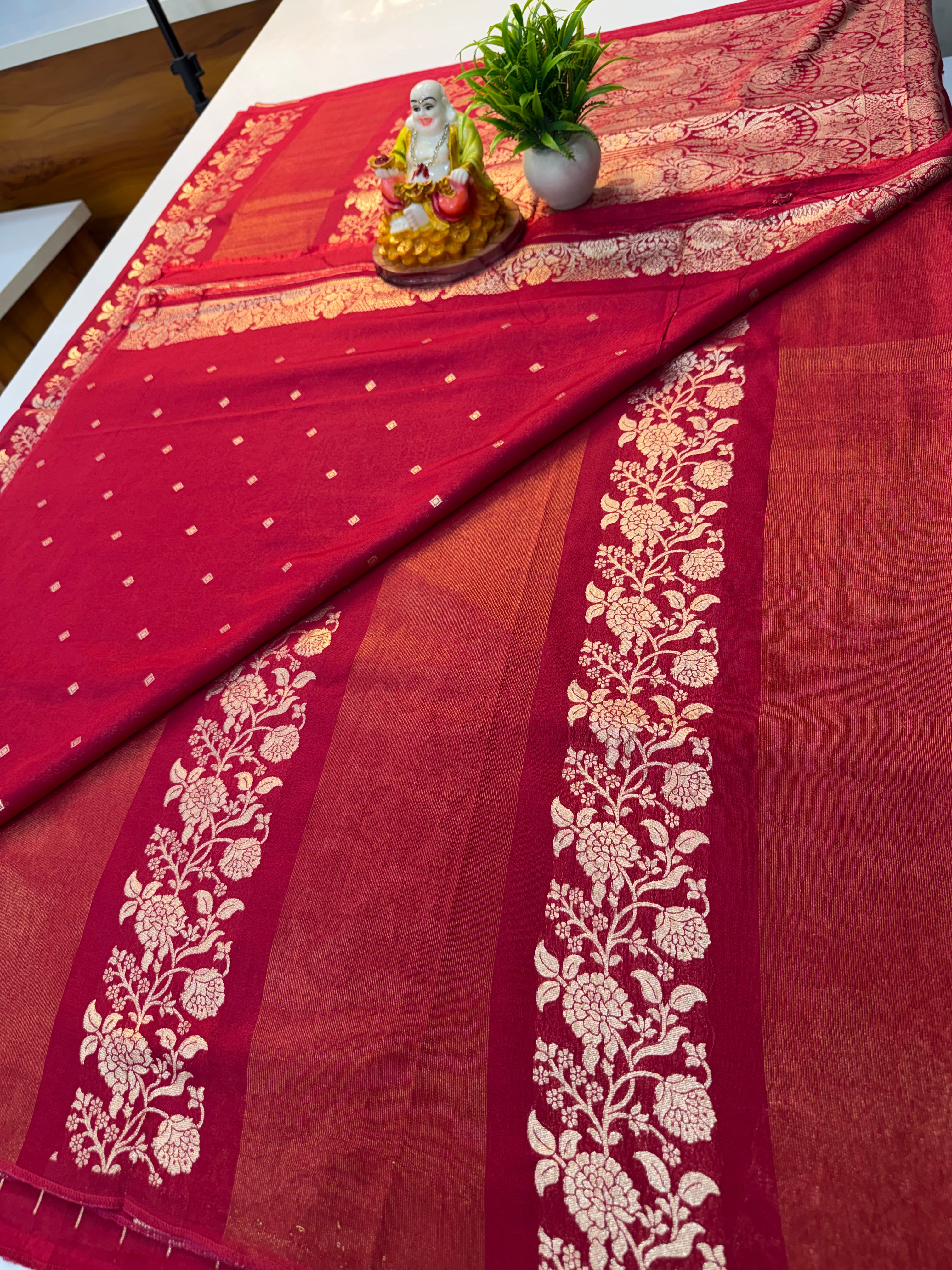 Premium Semi Viscose Saree with Meenakari Pattern | Rich Pallu & Butta Blouse | Padmavathi Silks and Sarees…