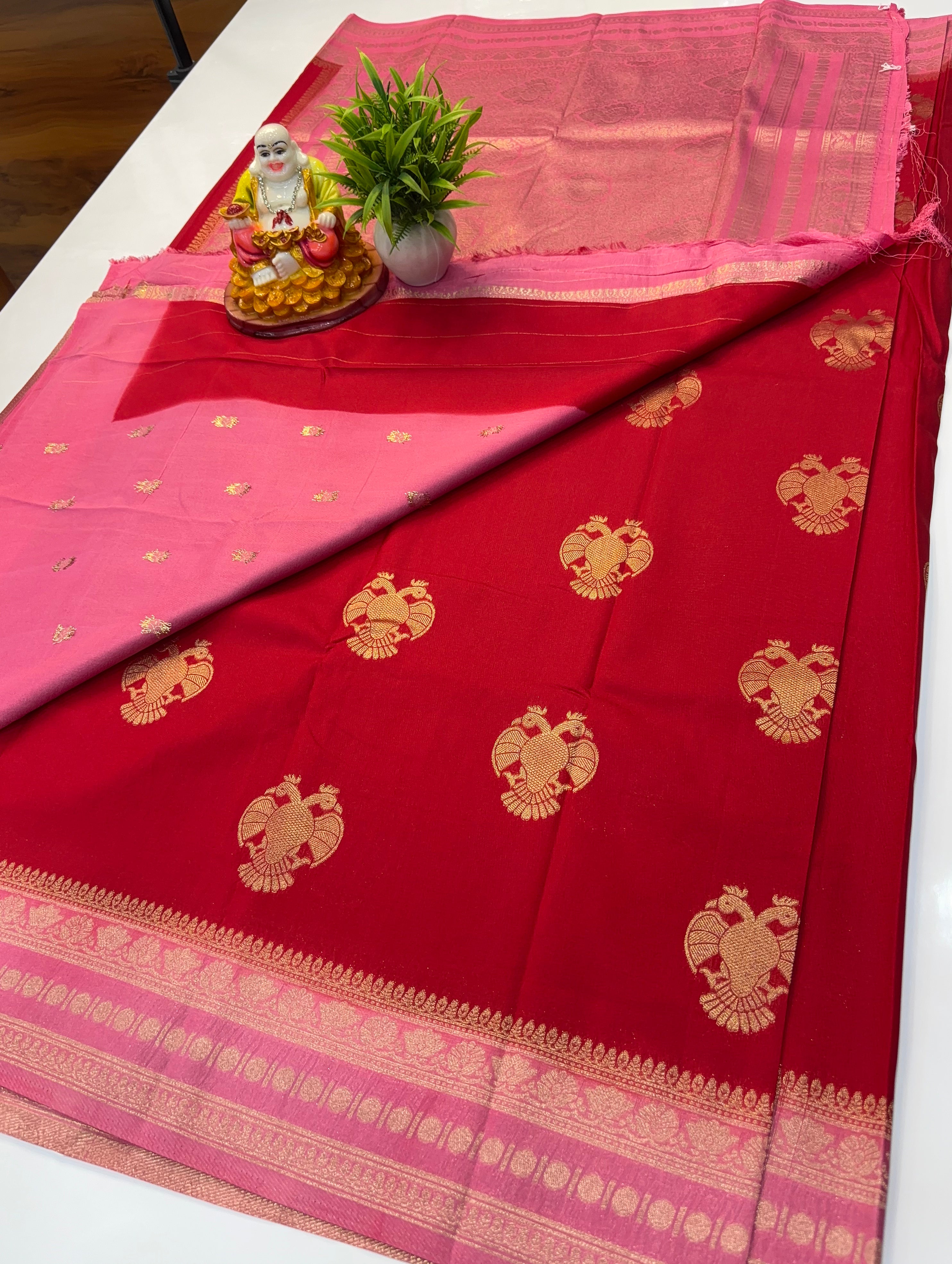 Premium Georgette Saree with Ganda Berunda Design & Rich Pallu