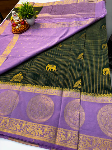 Premium Georgette Saree with Checks Pattern & Rich Pallu