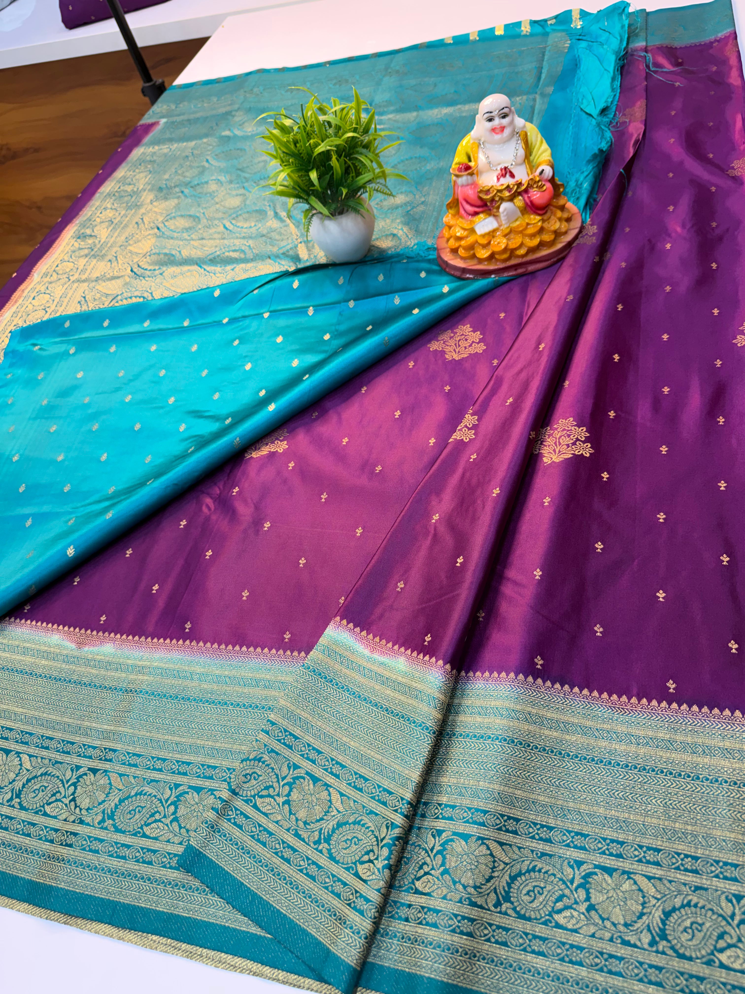 Premium Satin Saree with Buttas & Rich Pallu