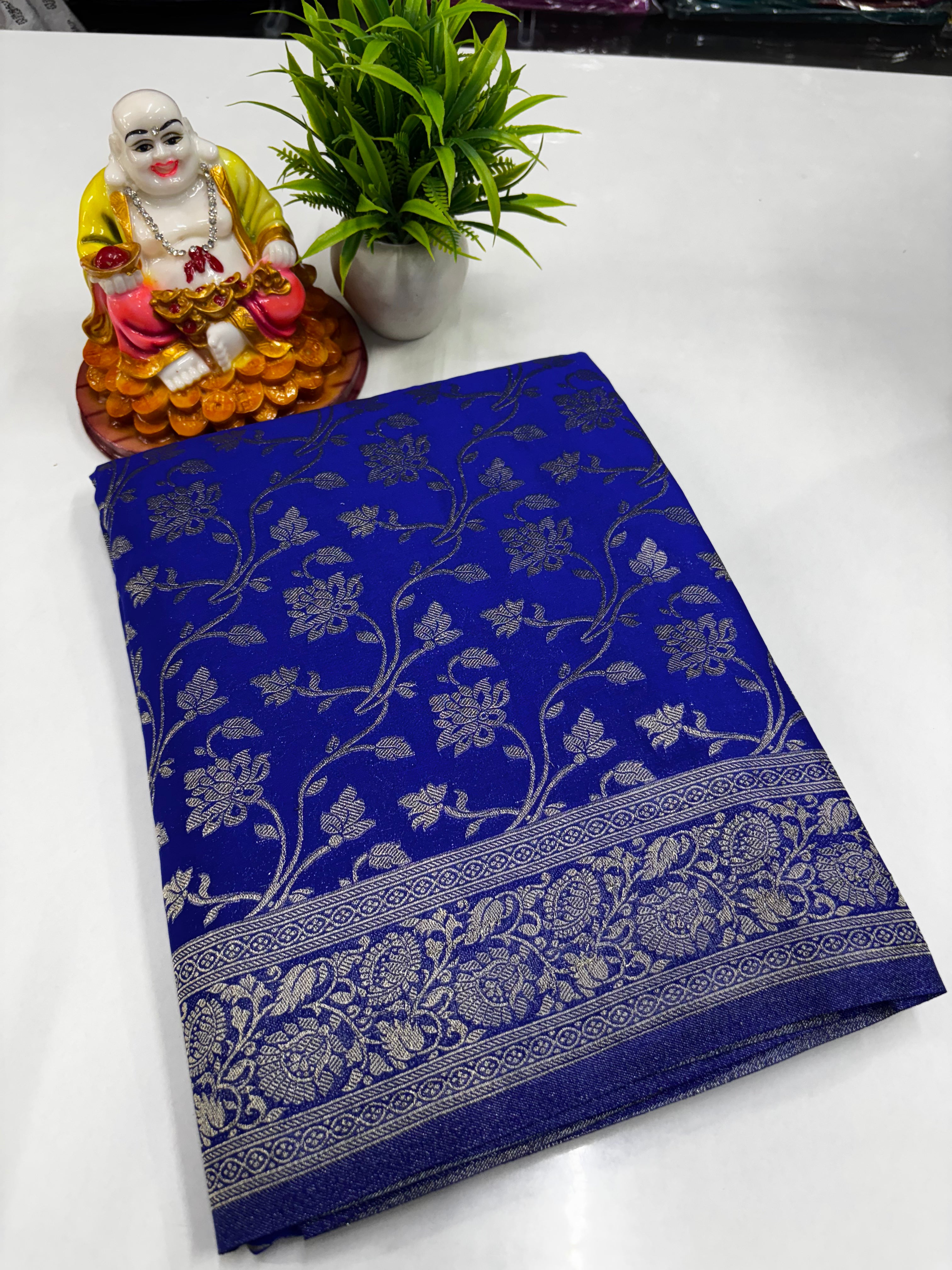 Premium Georgette Saree with Meenakari Flower Design