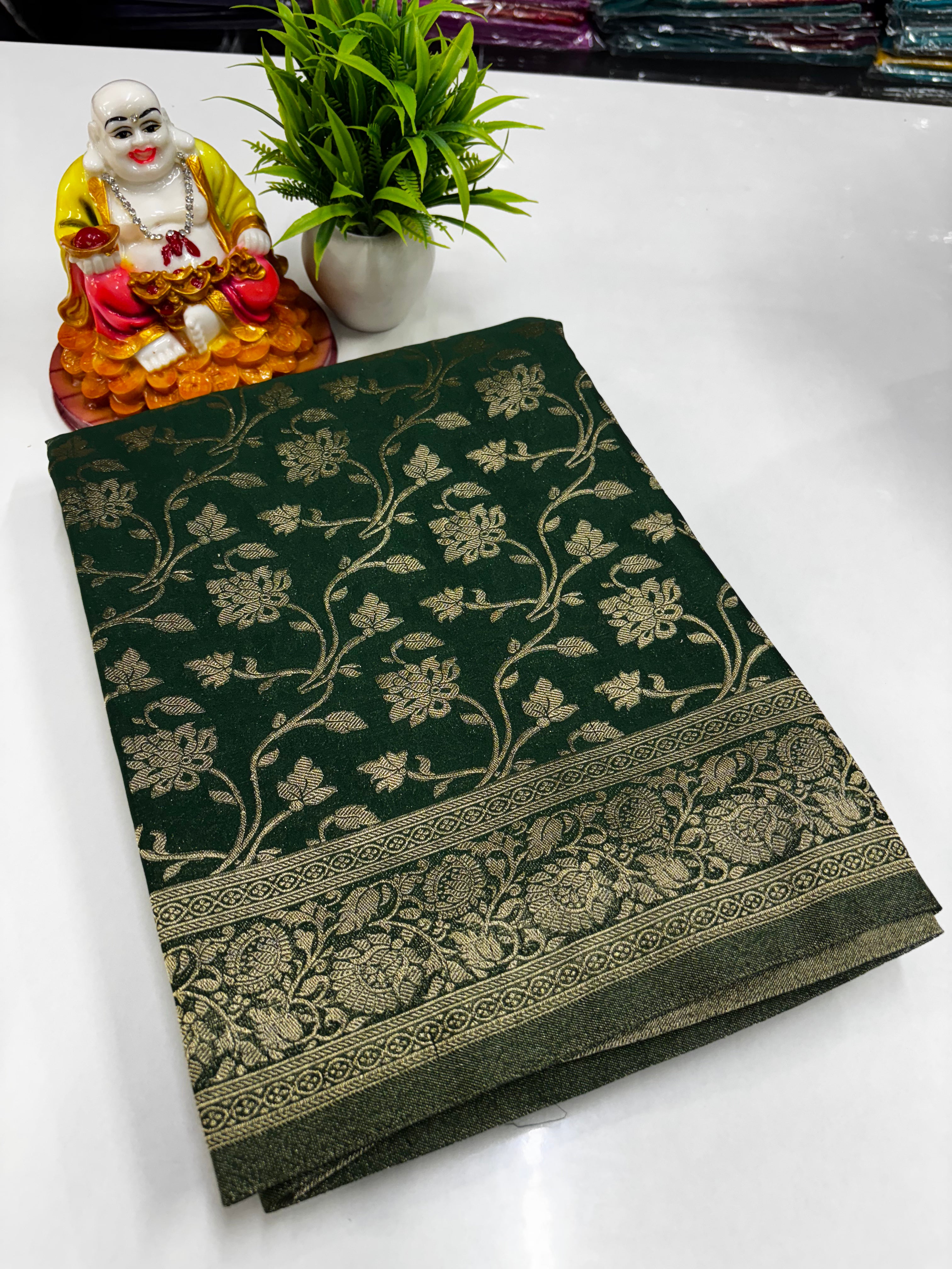 Premium Georgette Saree with Meenakari Flower Design