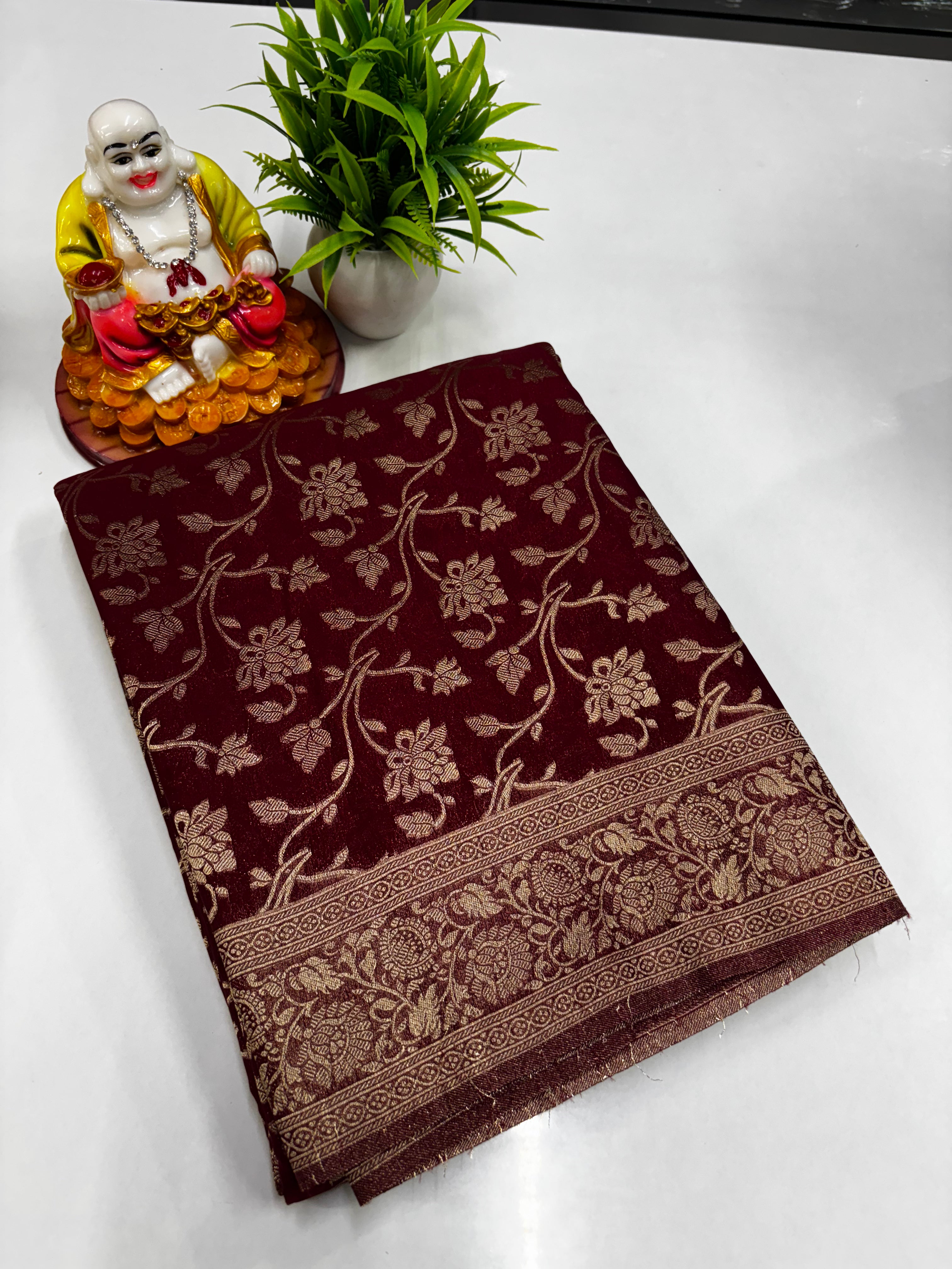Premium Georgette Saree with Meenakari Flower Design