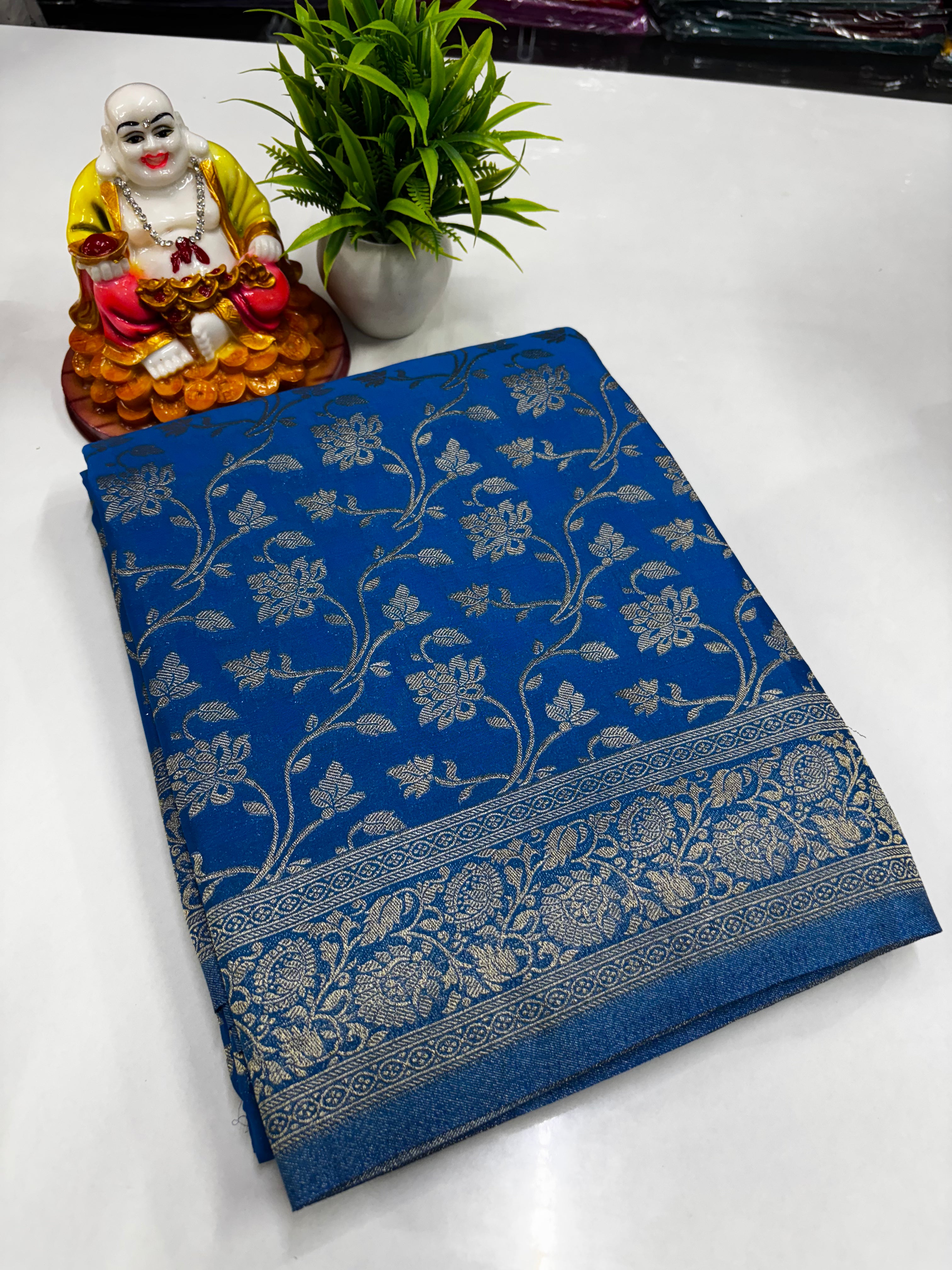 Premium Georgette Saree with Meenakari Flower Design