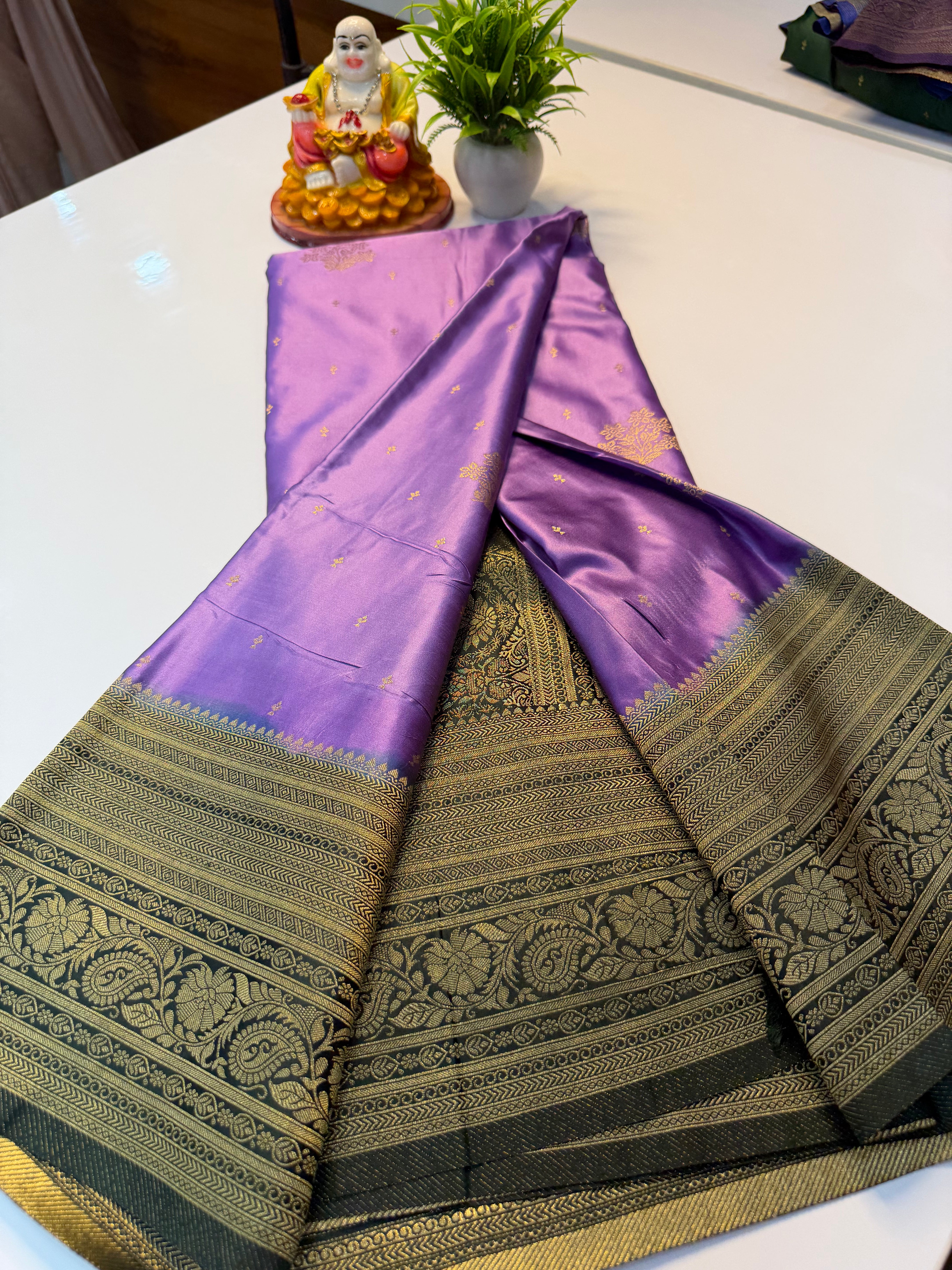 Premium Satin Saree with Buttas & Rich Pallu