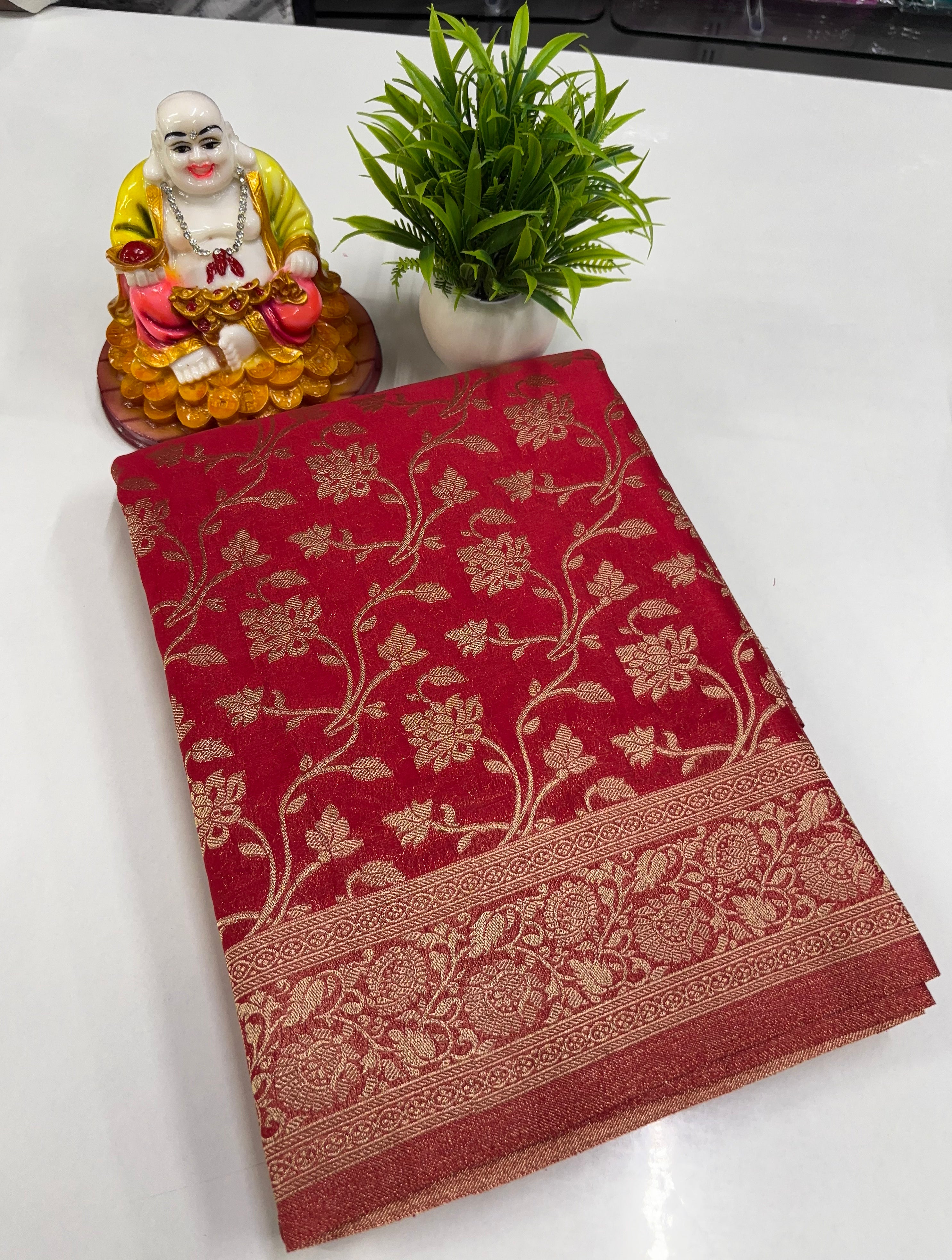 Premium Georgette Saree with Meenakari Flower Design