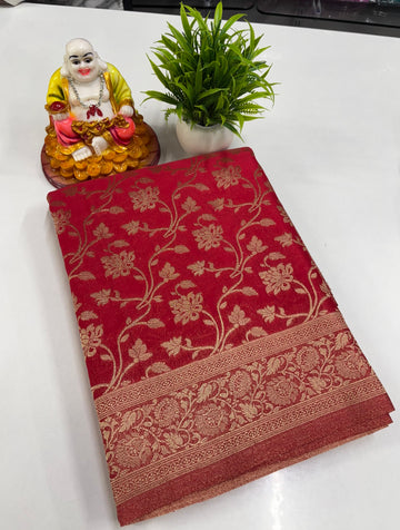 Premium Georgette Saree with Meenakari Flower Design