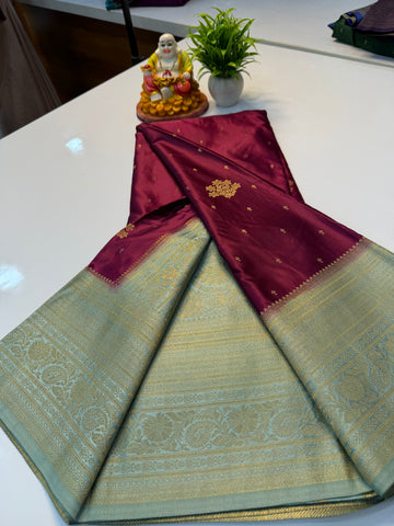 Premium Satin Saree with Buttas & Rich Pallu